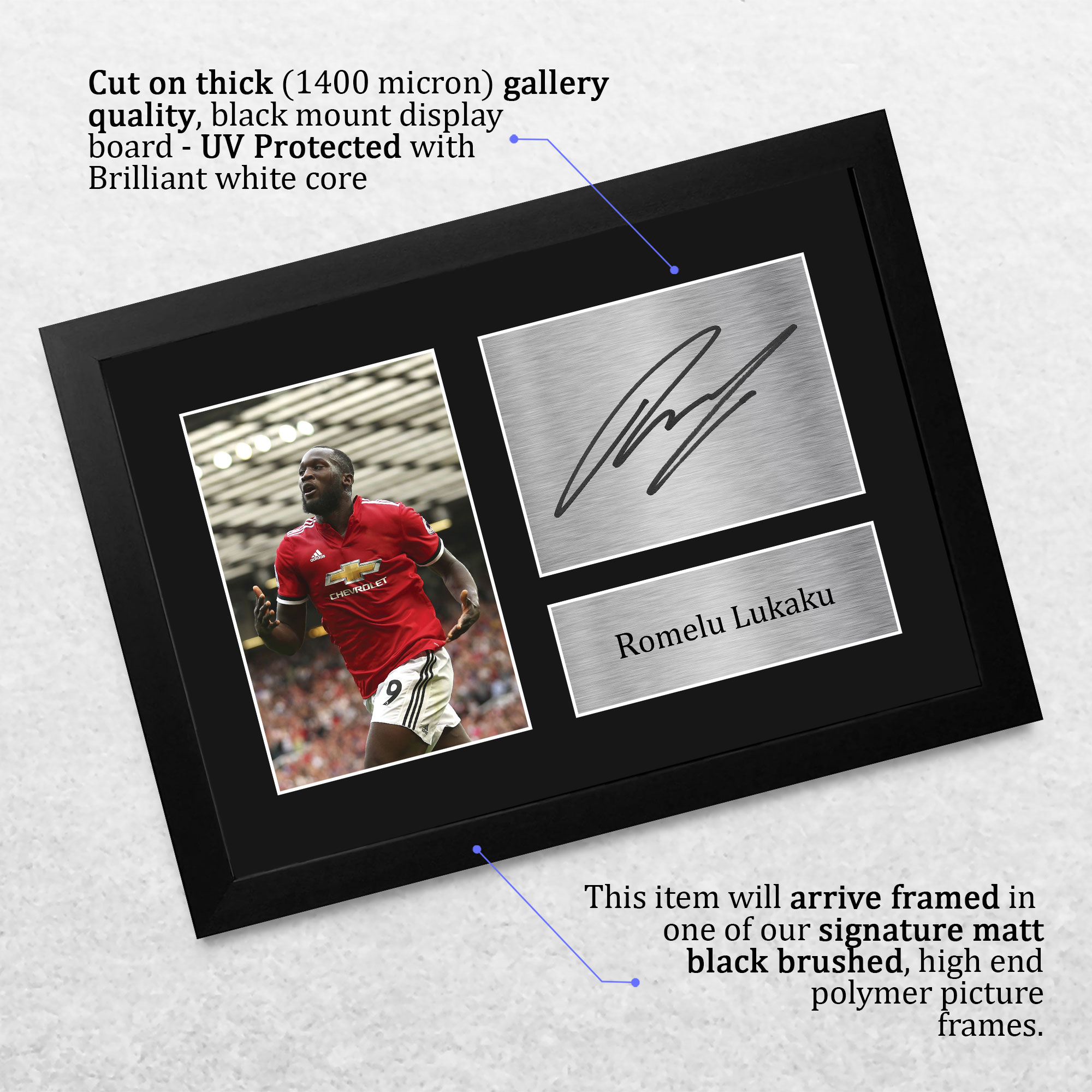 Gifts for Fans Romelu Lukaku Signed A4 Framed Printed Autograph | eBay