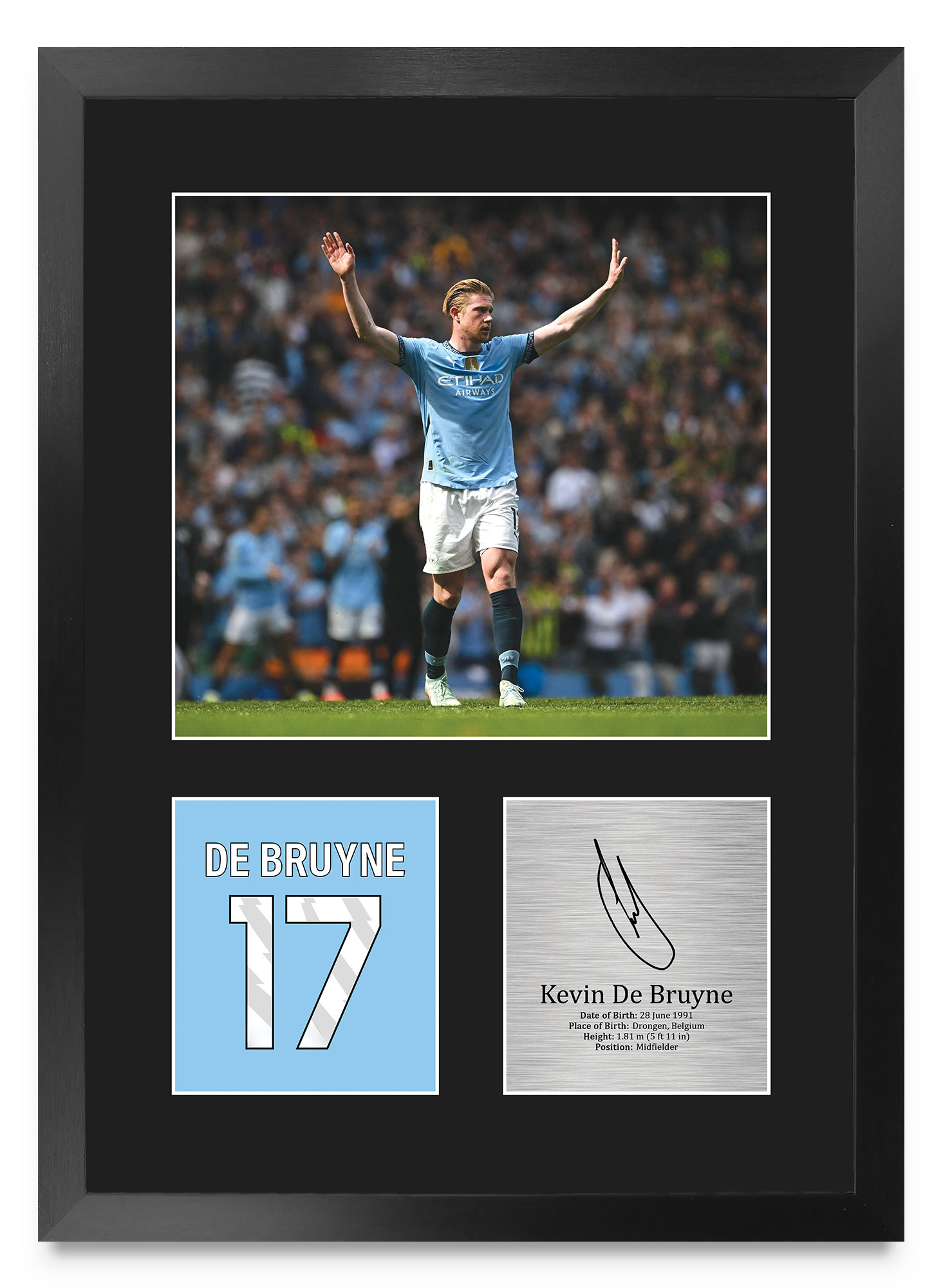 Kevin De Bruyne Signed Pre Printed Autograph Photo Memorabilia