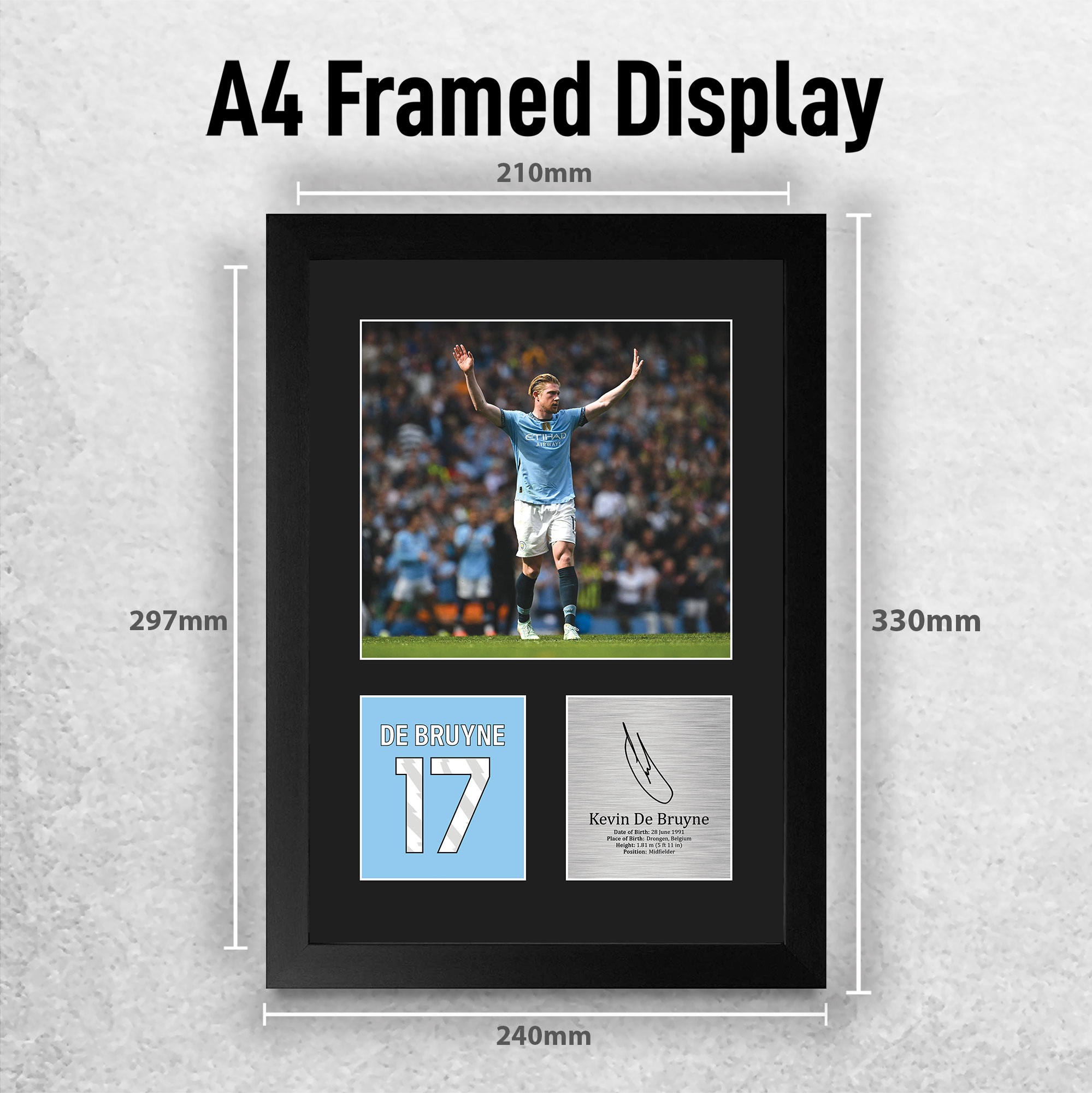 Kevin De Bruyne Signed Pre Printed Autograph Photo Memorabilia