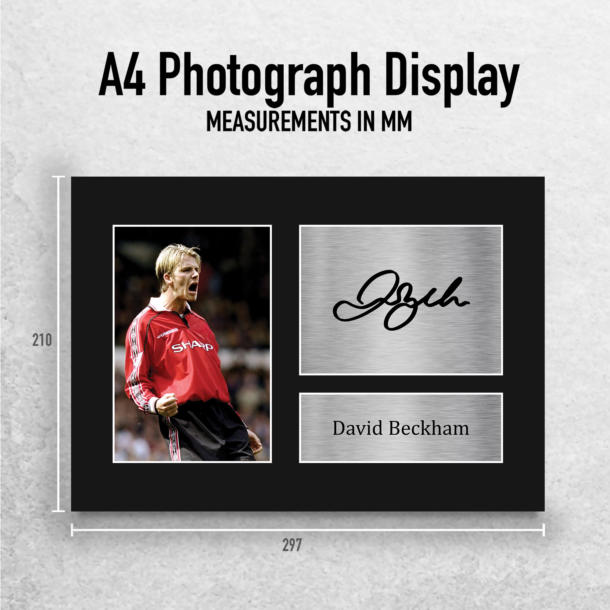 David Beckham Beckhamx 直筆サイン入フォト U_A4_D_BECKHAM_MAN_U_PHTO_EXTR