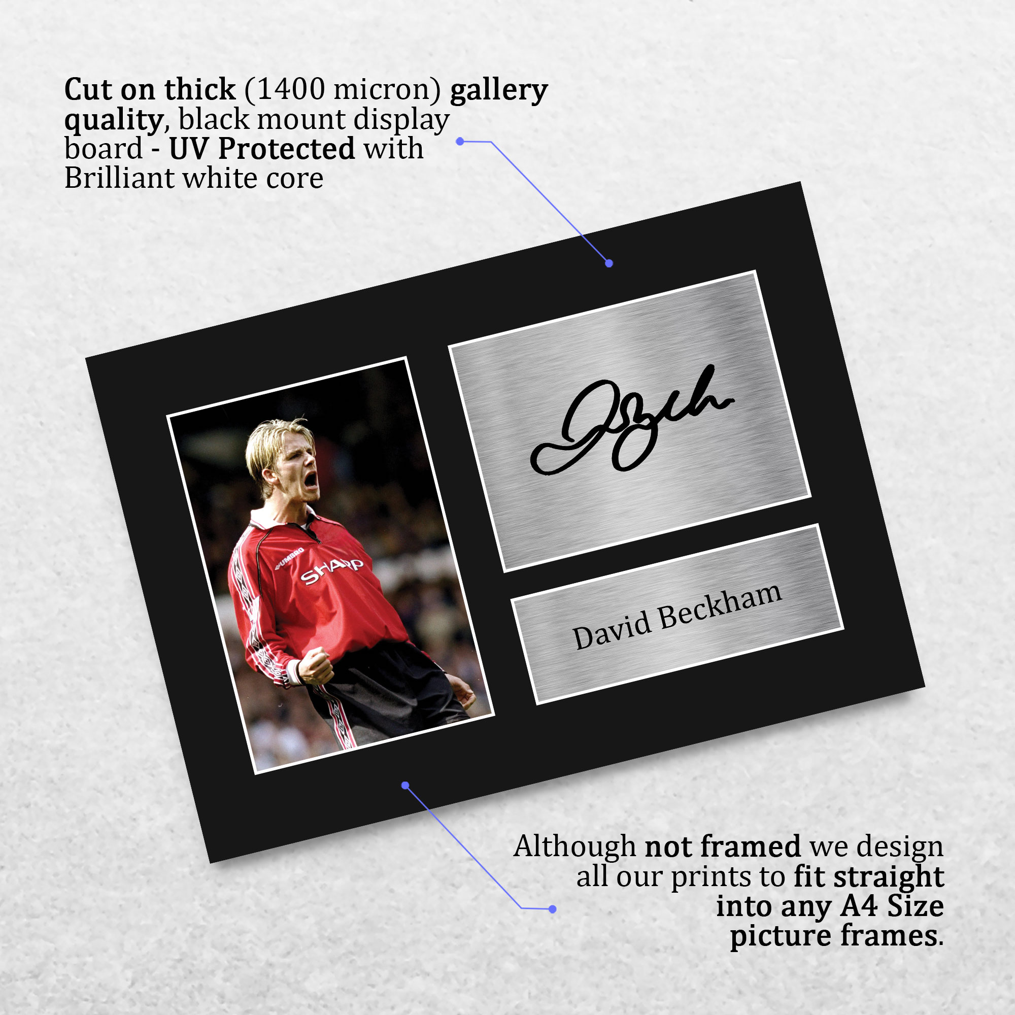 David Beckham Signed Pre Printed Autograph Photo Memorabilia Gift