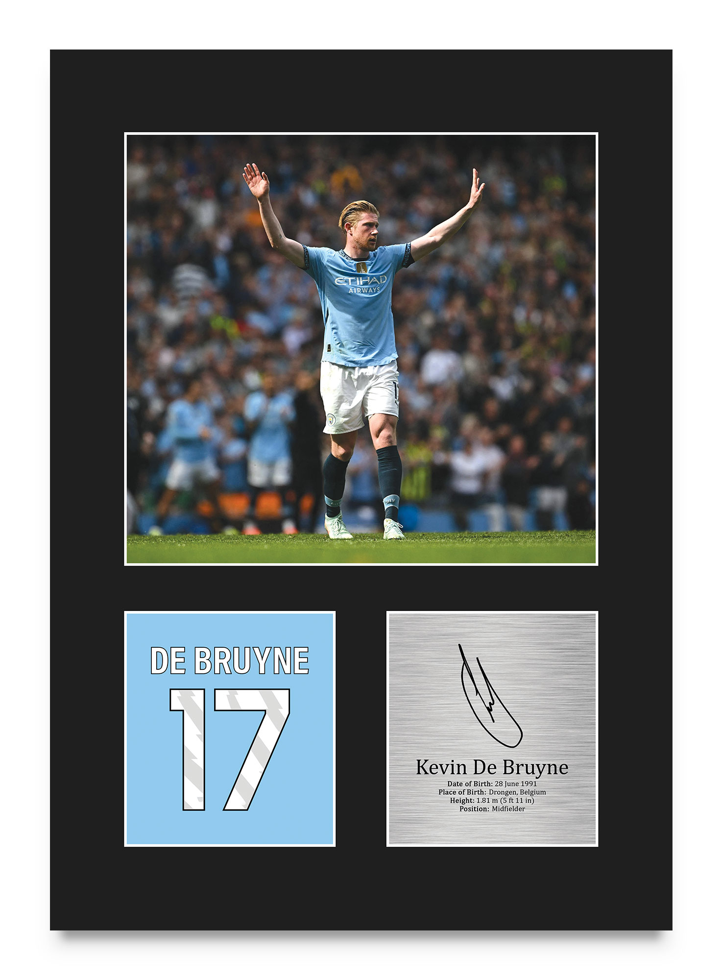 Kevin De Bruyne Signed Pre Printed Autograph Photo Memorabilia