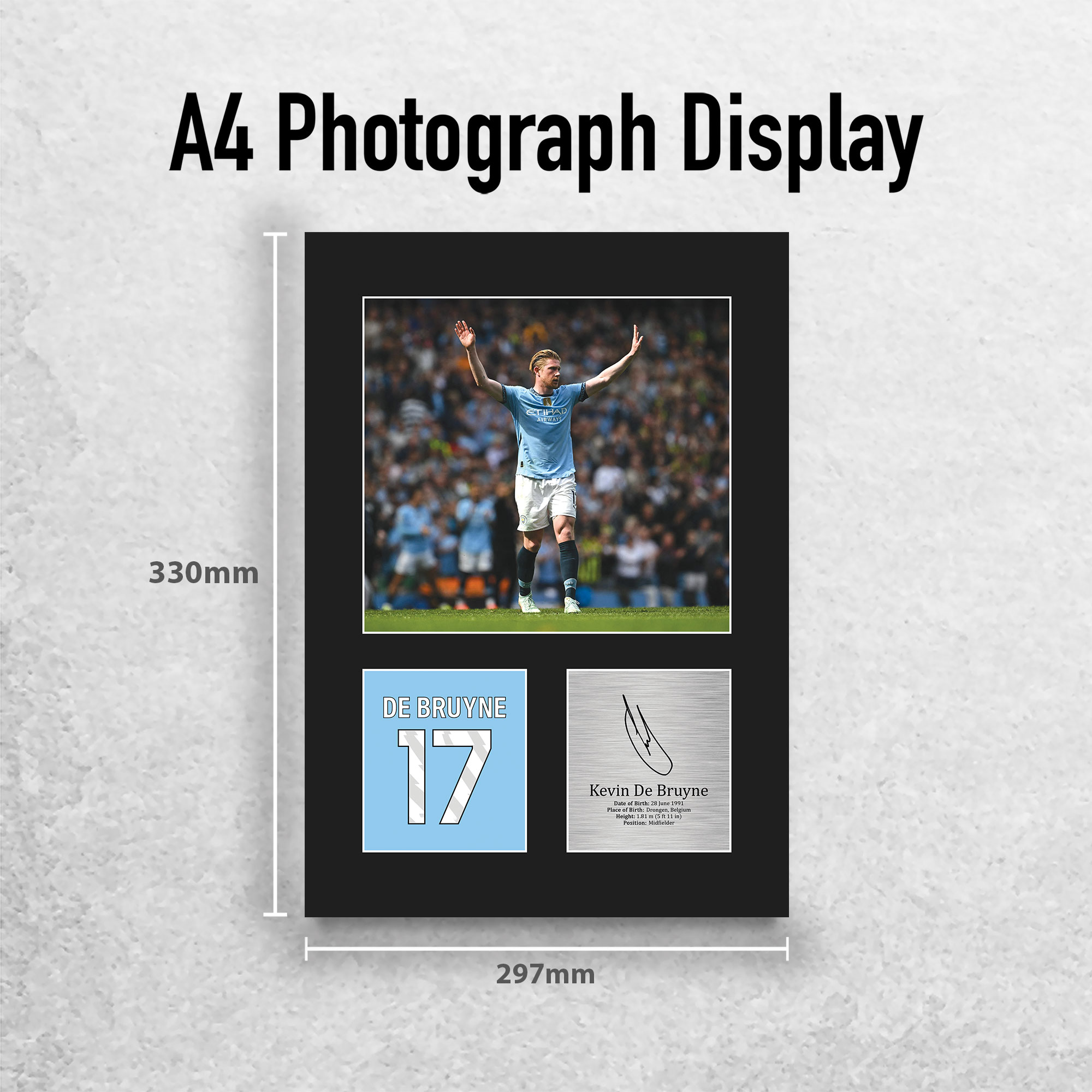 Kevin De Bruyne Signed Pre Printed Autograph Photo Memorabilia