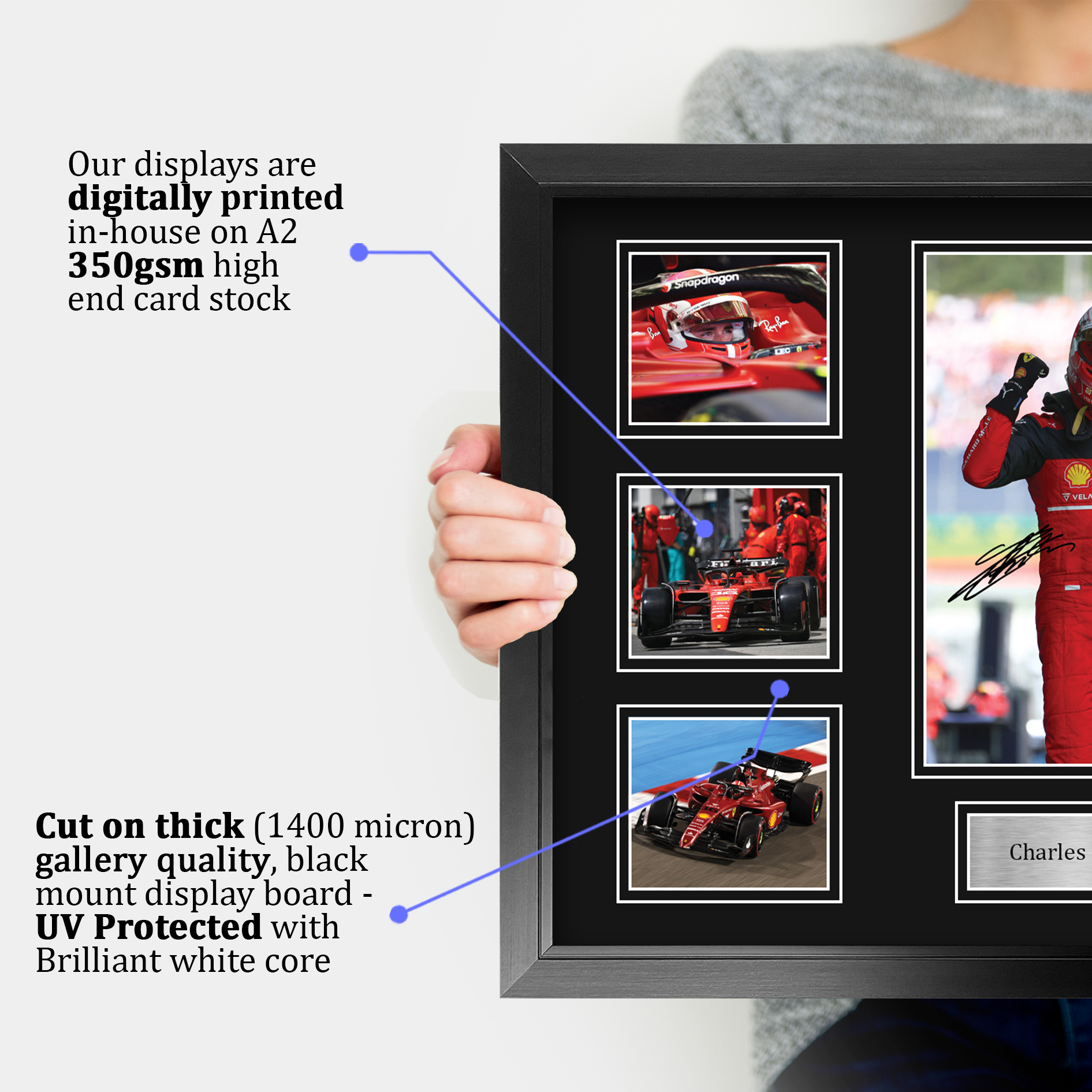 Charles Leclerc ottima idea regalo stampe fotografiche incorniciate per appassionati di F1 Formula 1 - Foto 4 di 31