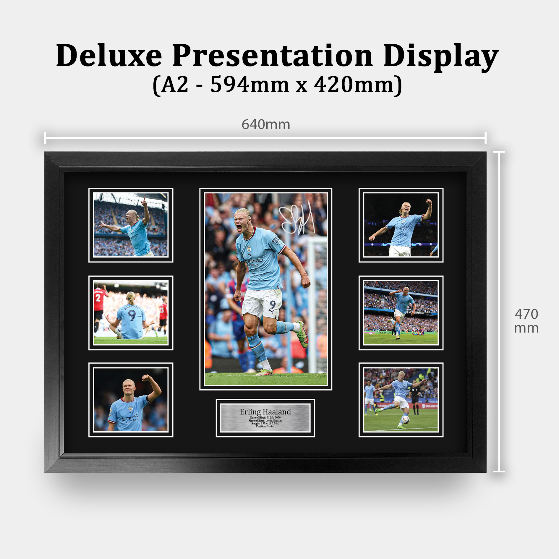Erling Haaland Manchester City gerahmtes gedrucktes Autogrammbild für Fußballfan - Bild 26 von 58