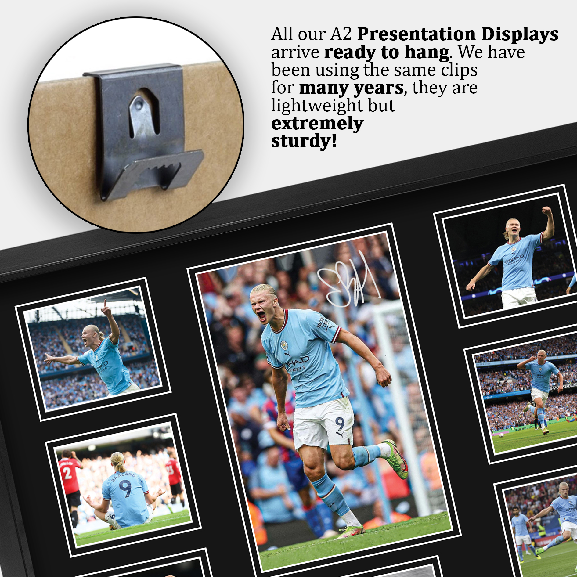 Erling Haaland Manchester City gerahmtes gedrucktes Autogrammbild für Fußballfan - Bild 29 von 58