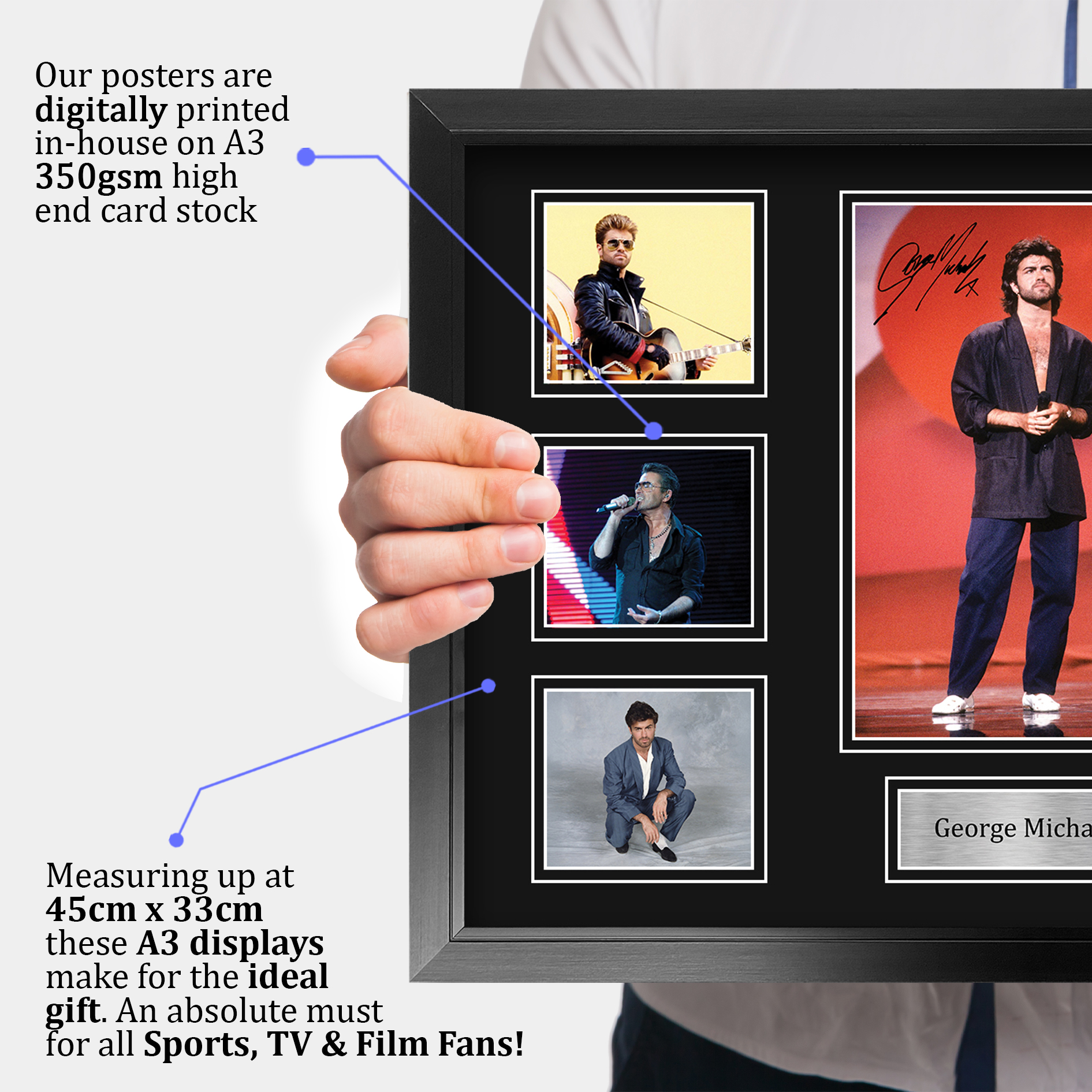 George Michael Signed Pre Printed Autograph A4 Photo Gift For a Pop Fan - Bild 27 von 31