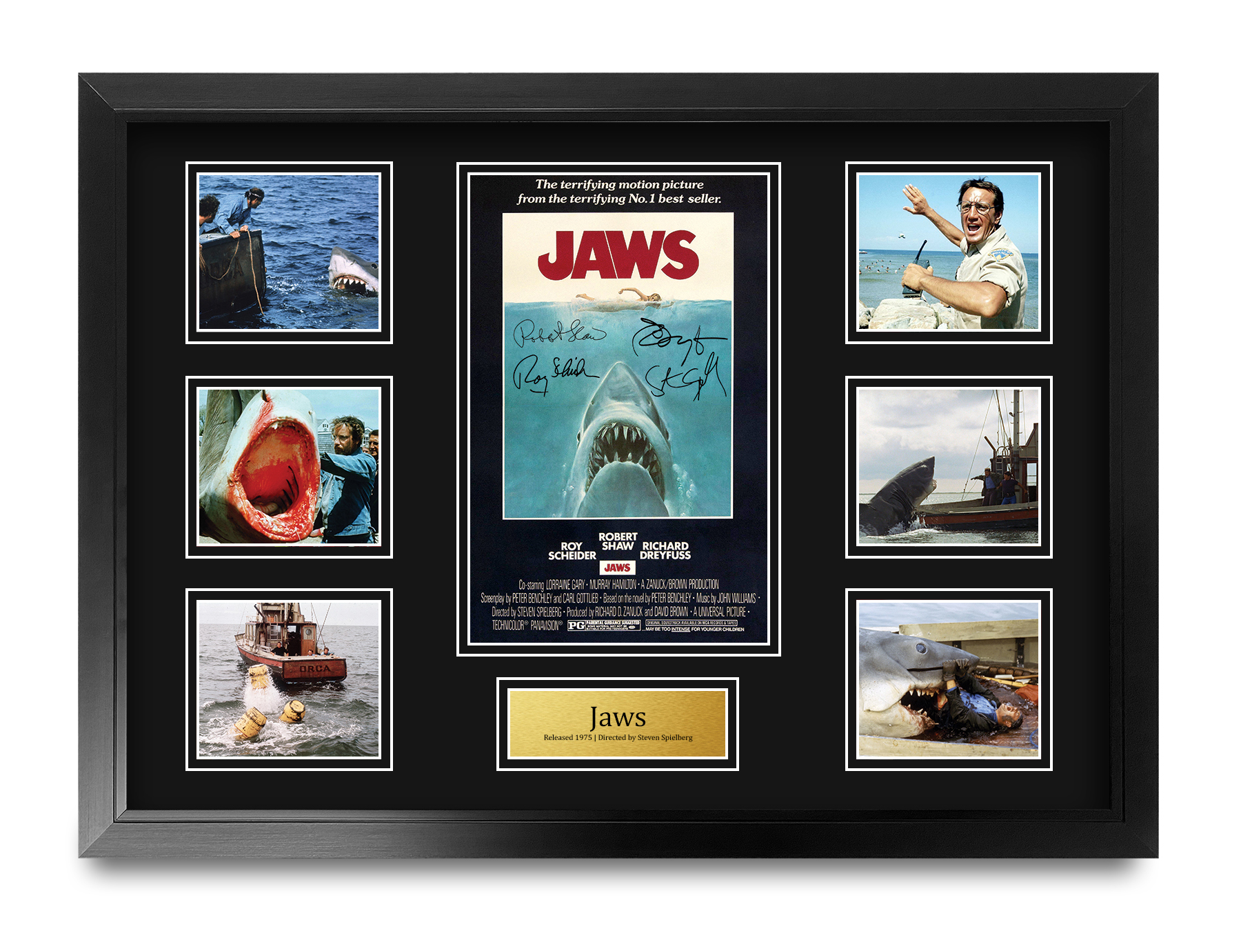 Jaws Ideal Gift Printed Framed Autograph Picture to Movie Memorabilia Fans - Picture 25 of 80