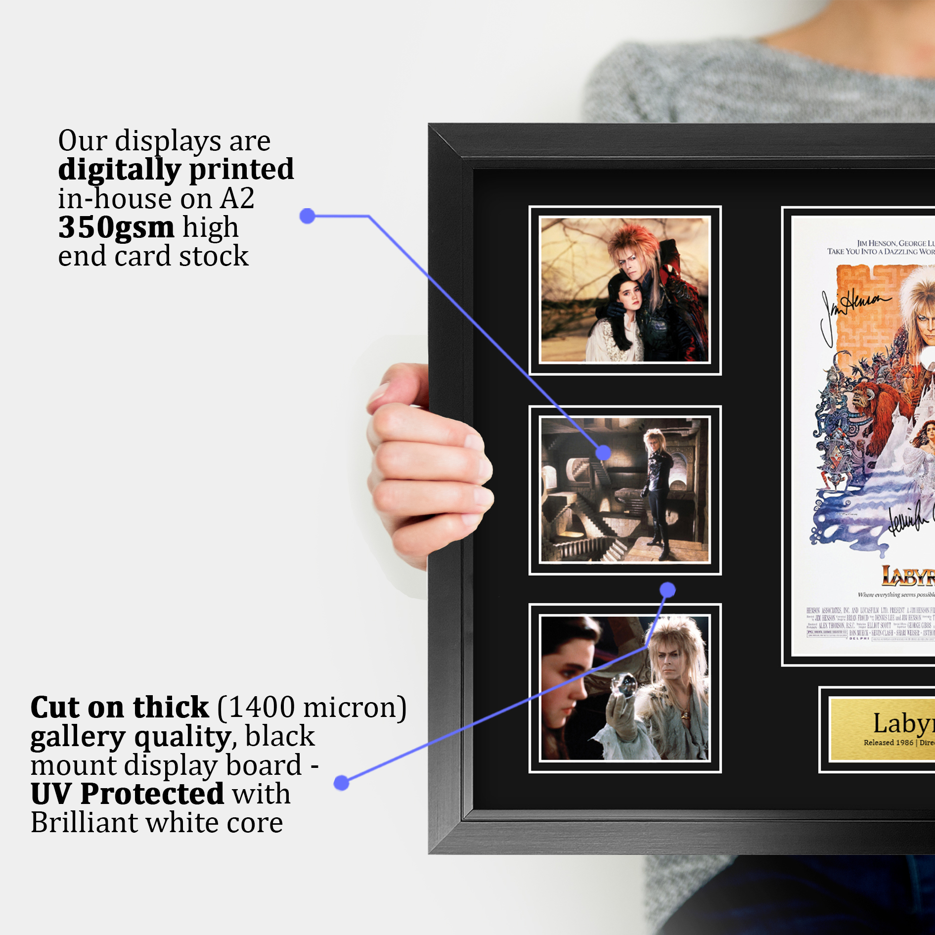 Labyrinth Ideal Gift Printed Framed Autograph Picture to Movie Memorabilia Fans - Picture 25 of 45