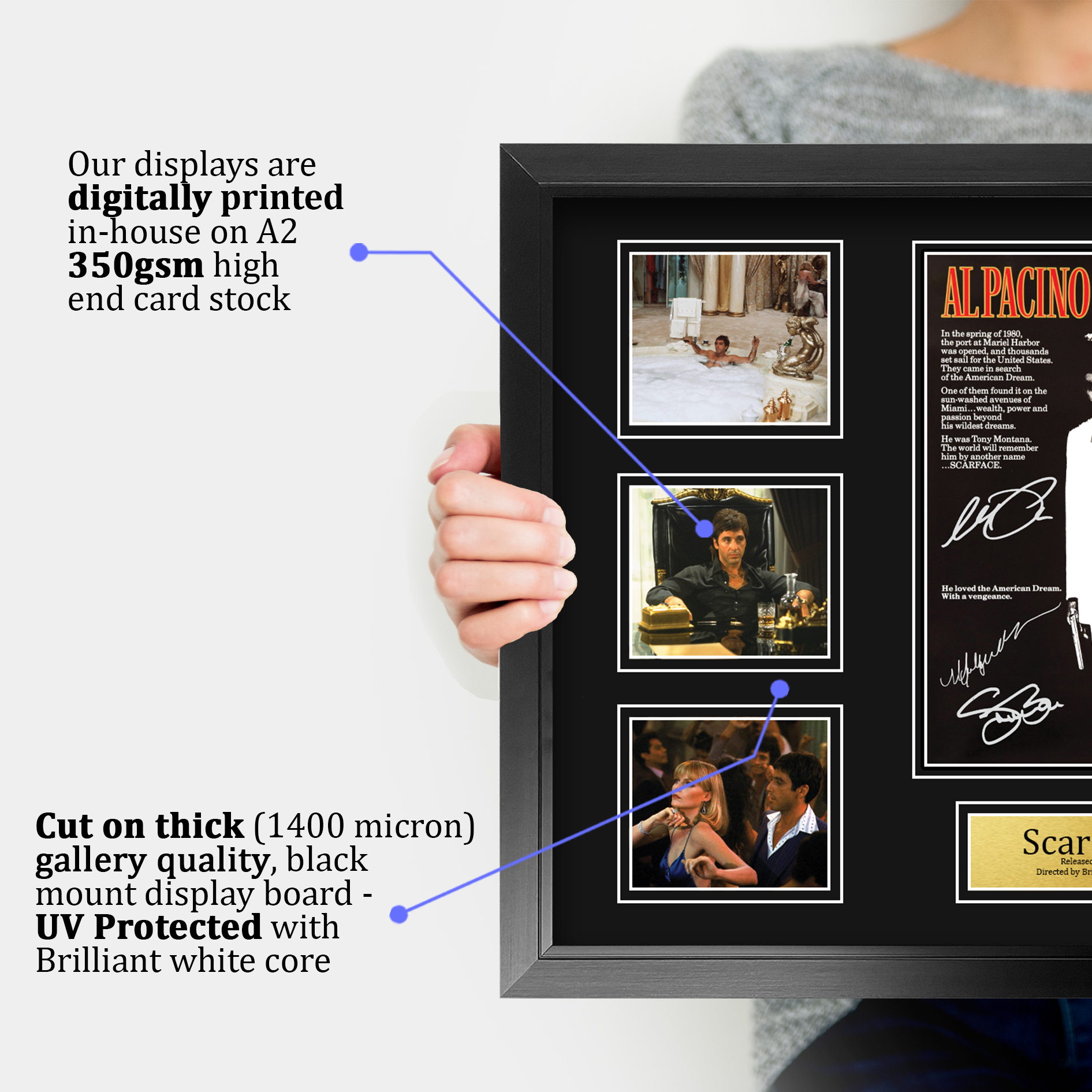 Scarface Ideal Gift Printed Framed Autograph Picture to Movie Memorabilia Fans - Picture 47 of 59