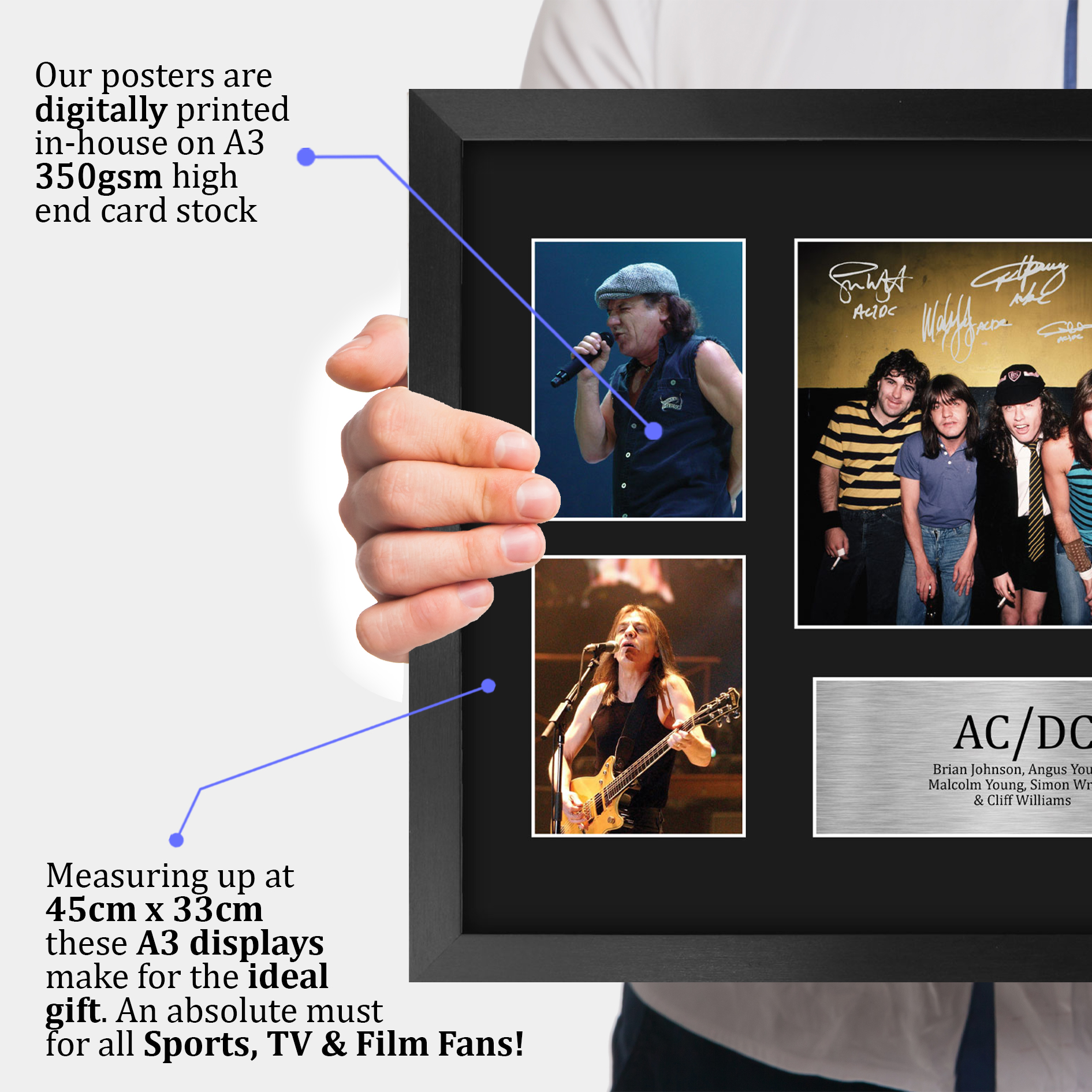 Young and Johnson Signed Pre Printed Autograph A4 Photo Gift For an AC/DC Fan - Picture 29 of 33