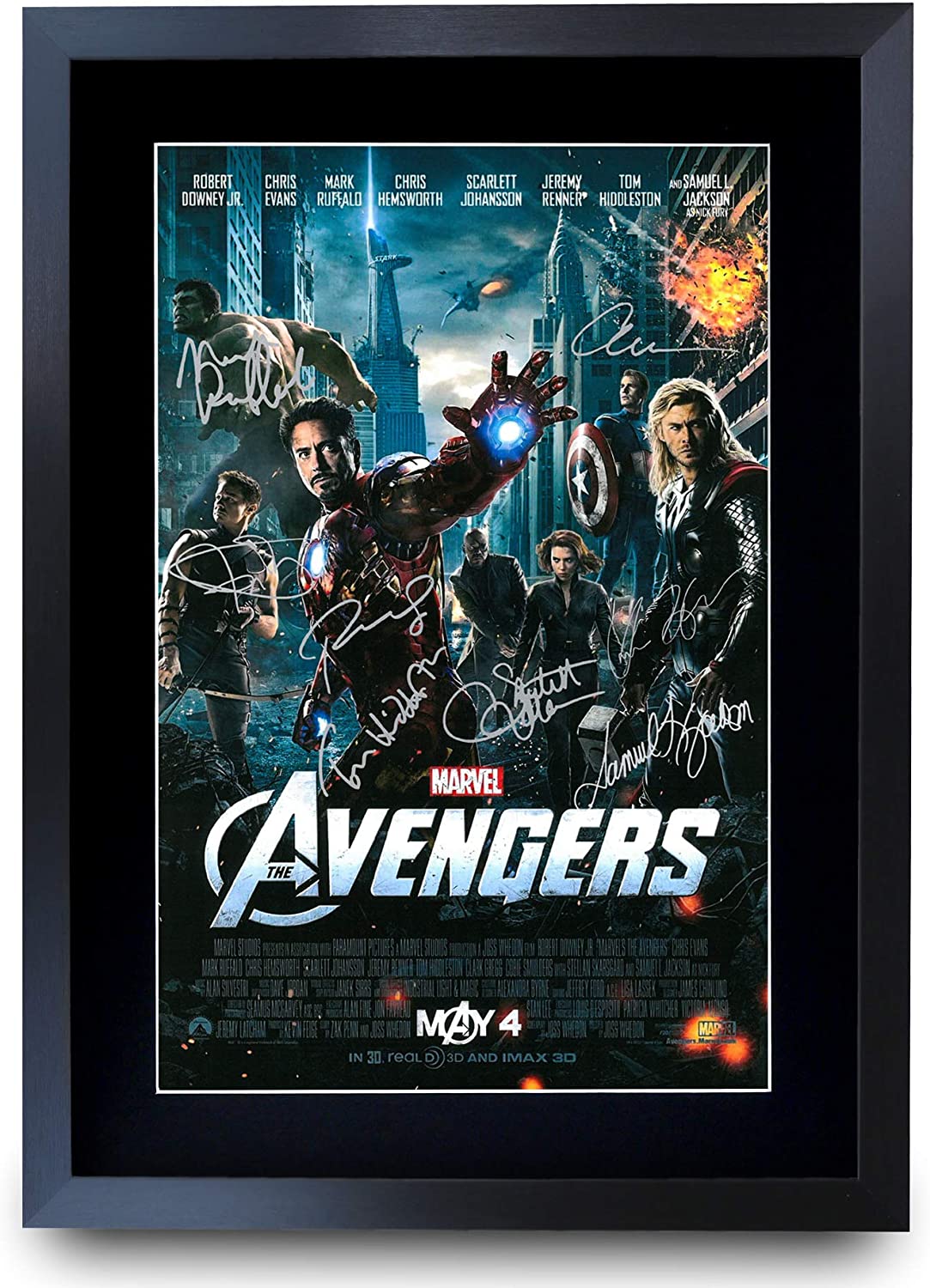 Avengers Collection A3 Framed Movie Film Poster Signed Autograph Marvel 