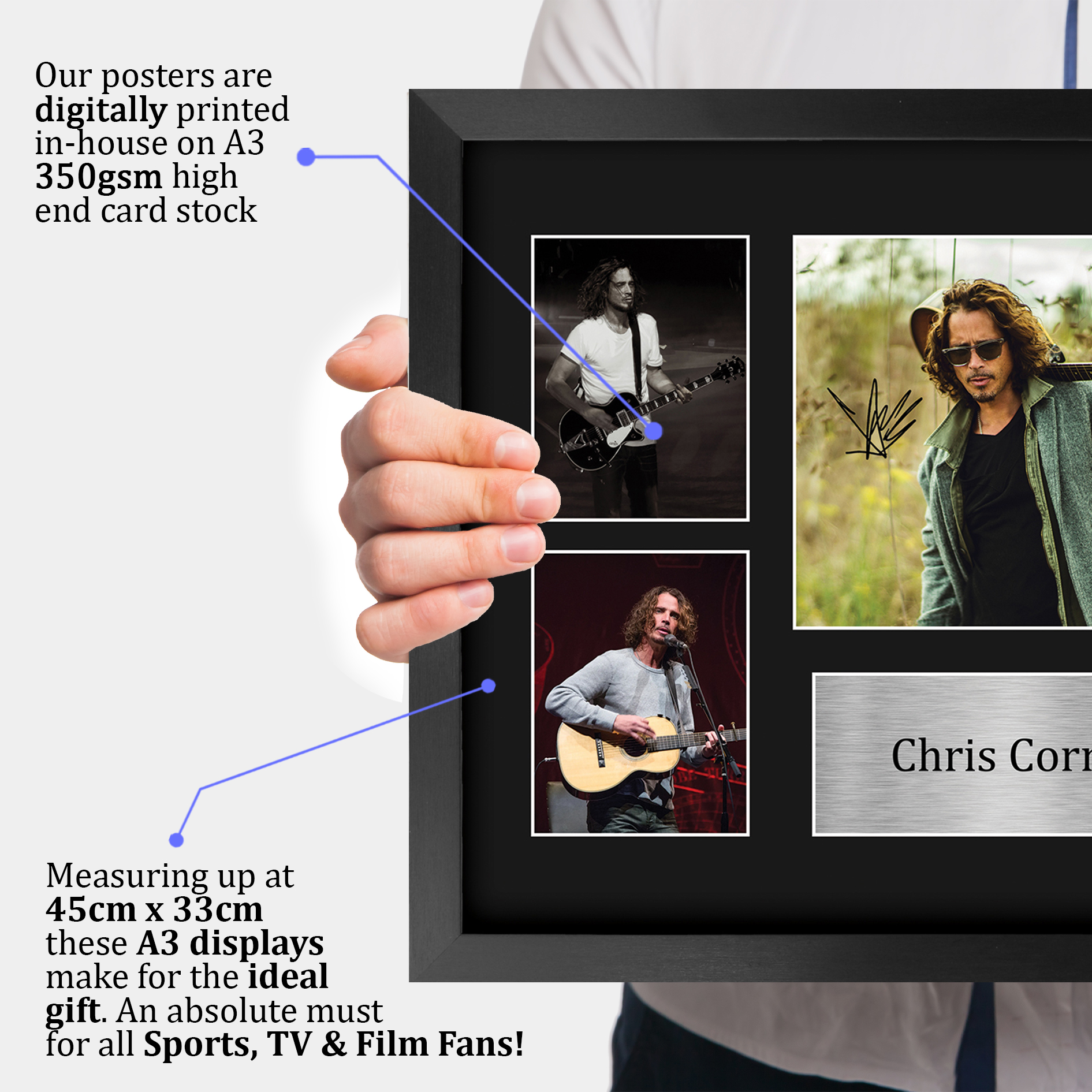 Chris Cornell signiertes vorgedrucktes Autogramm A4 Fotogeschenk für einen Soundgarden Fan - Bild 20 von 24