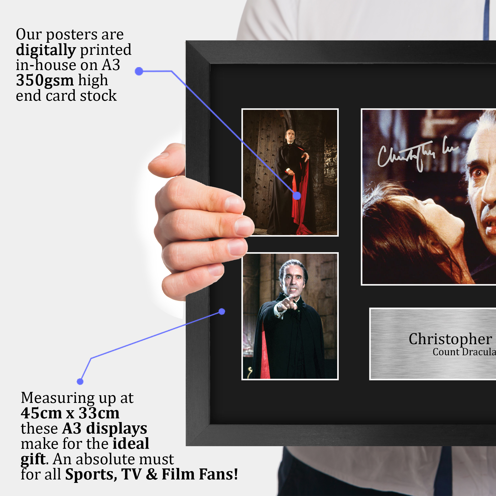 Christopher Lee Dracula Gift Idea Signed Autograph A4 Picture Print to Movie Fan - Picture 20 of 24