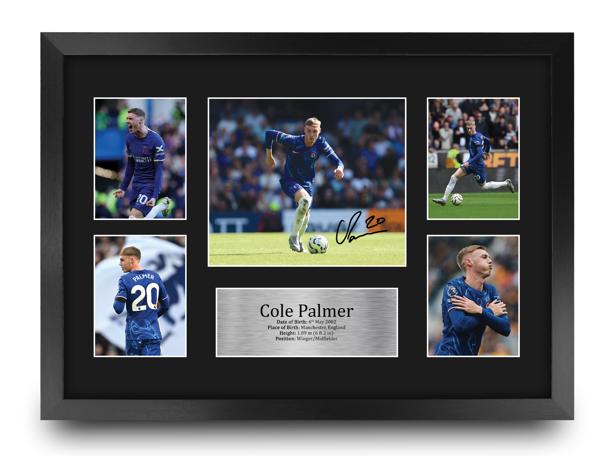 Imagen autógrafa impresa idea de regalo enmarcada Cole Palmer Chelsea para fanáticos del fútbol - Imagen 18 de 28