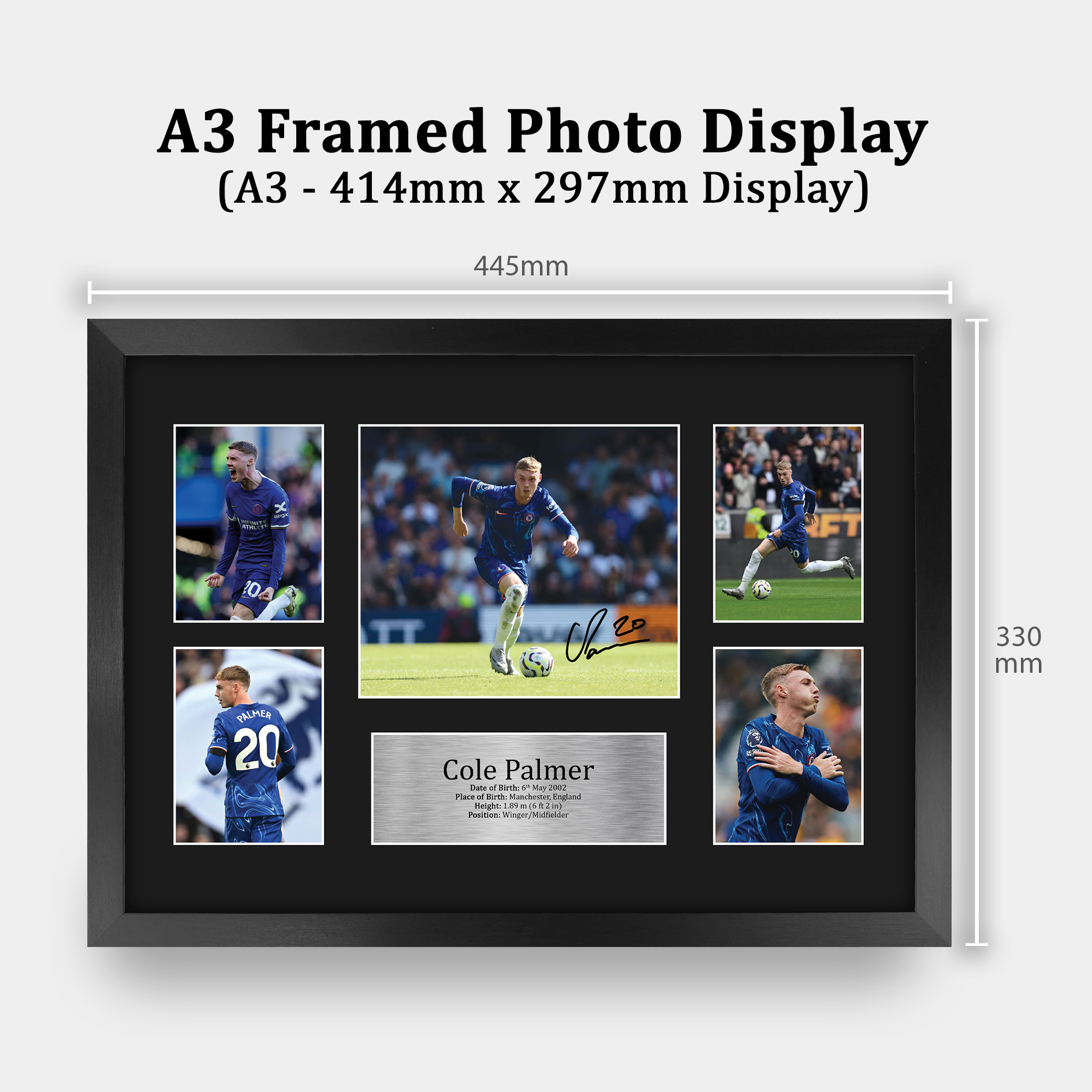 Imagen autógrafa impresa idea de regalo enmarcada Cole Palmer Chelsea para fanáticos del fútbol - Imagen 19 de 28