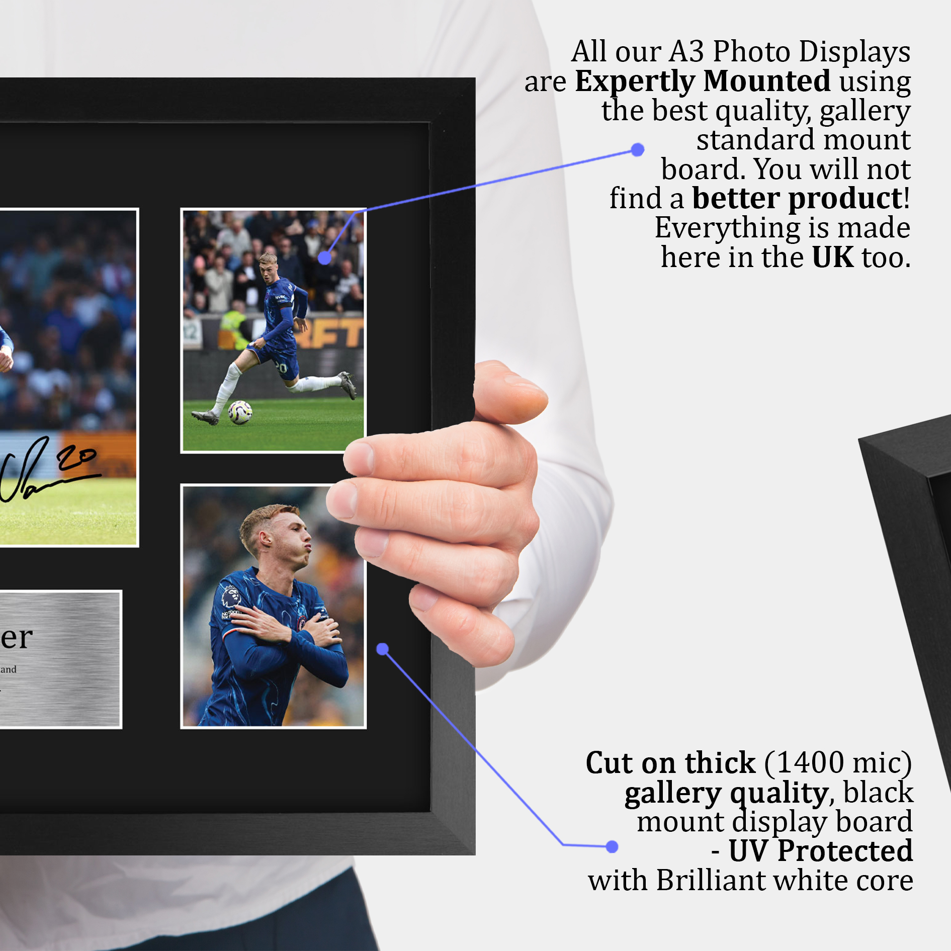 Imagen autógrafa impresa idea de regalo enmarcada Cole Palmer Chelsea para fanáticos del fútbol - Imagen 21 de 28