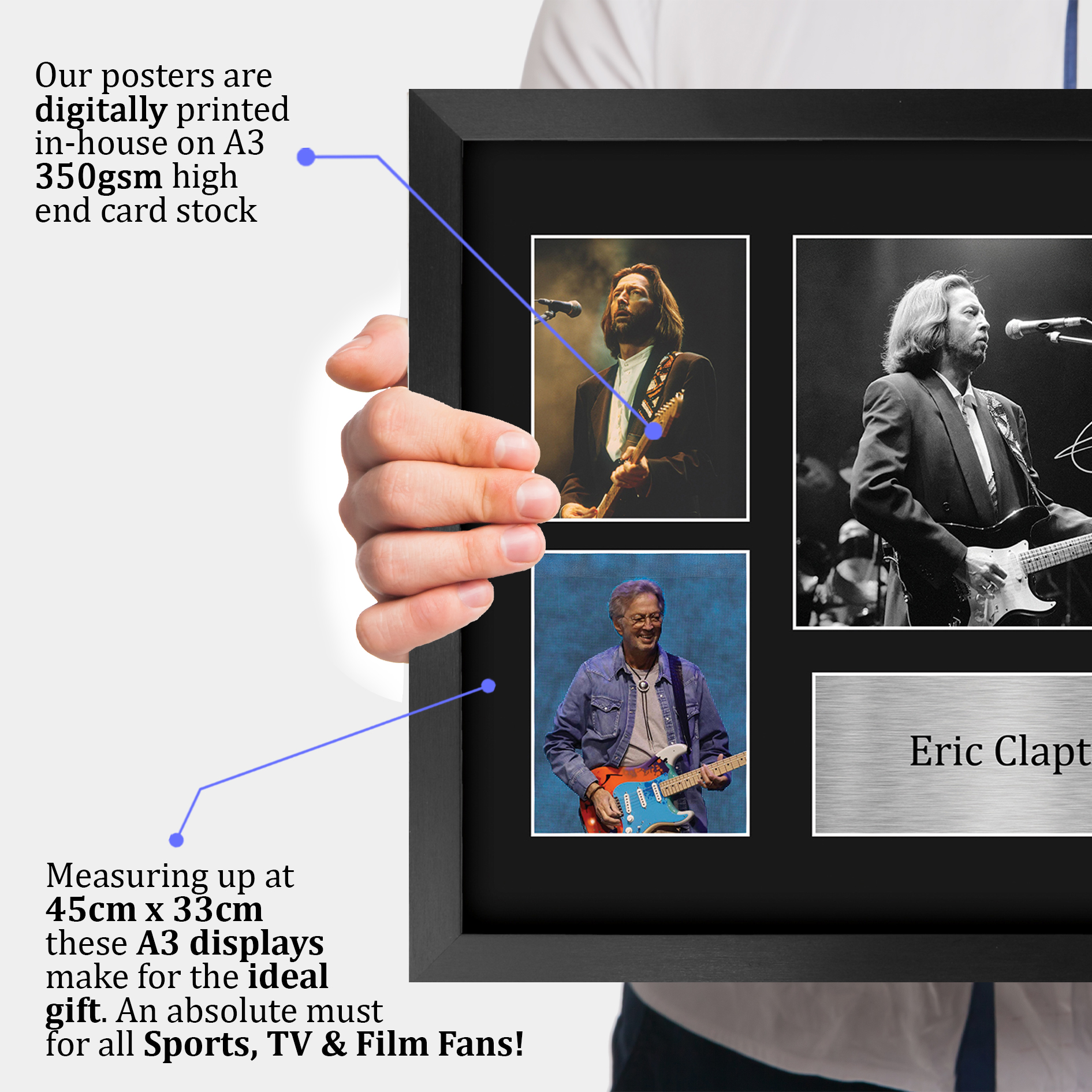 Eric Clapton Signed Pre Printed Autograph A4 Photo Gift For a Rock