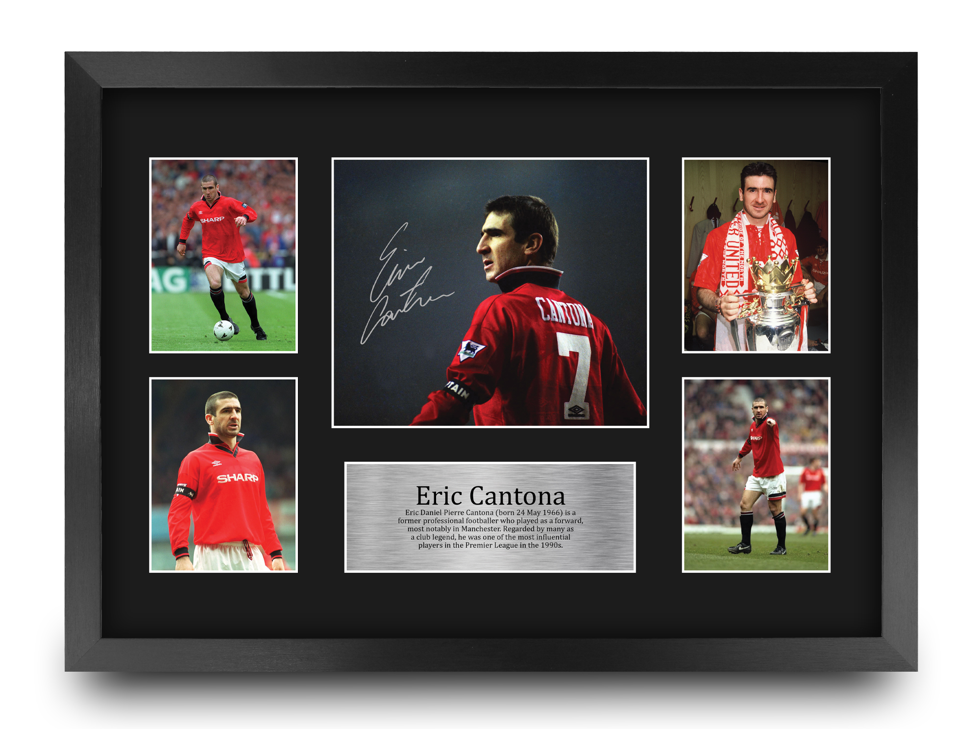 Alex Ferguson Eric Cantona Man United autographed signed photo print FRAMED 