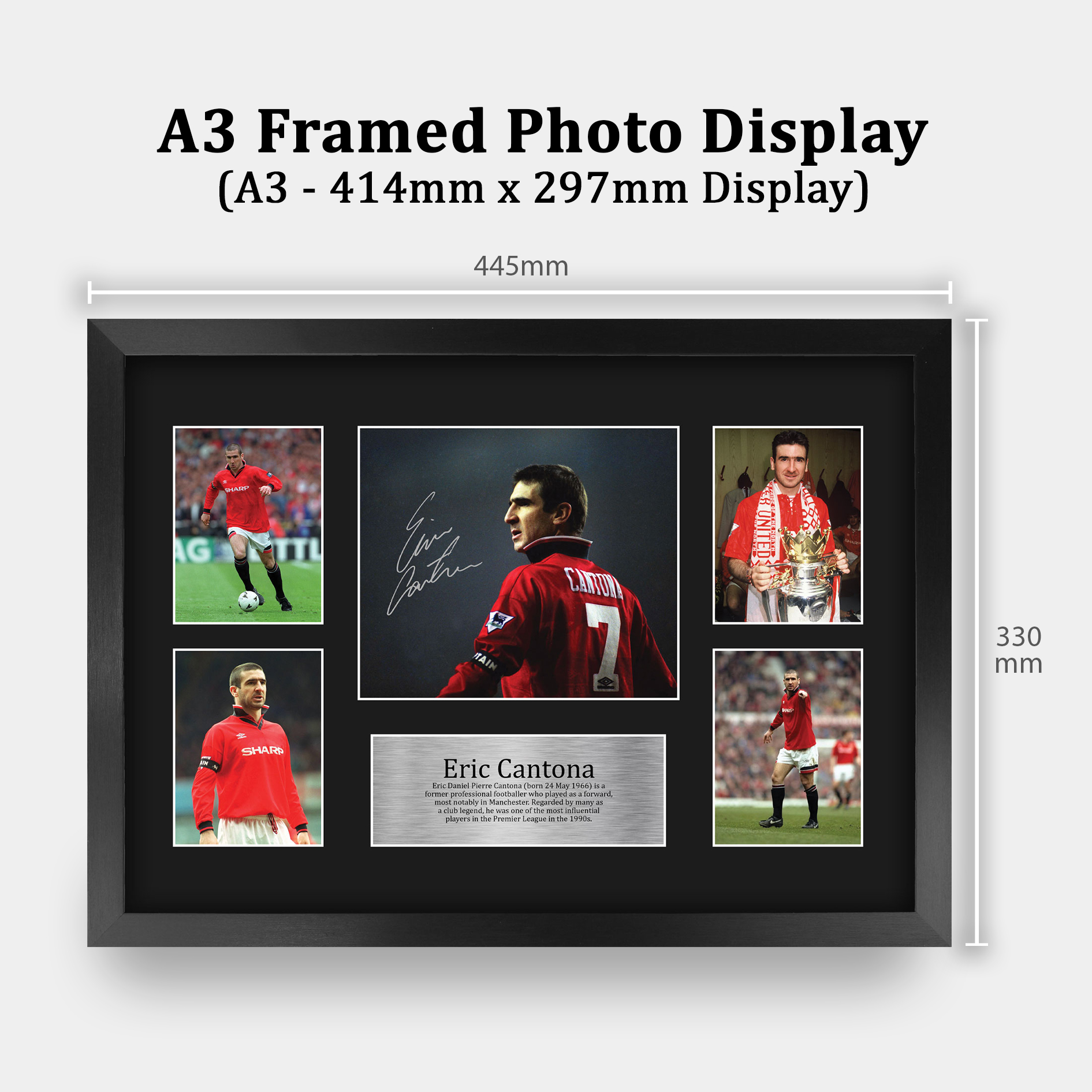 Eric Cantona Firmado A4 A3 Enmarcado Impreso Autógrafo Manchester United Impreso Regalo - Imagen 19 de 24