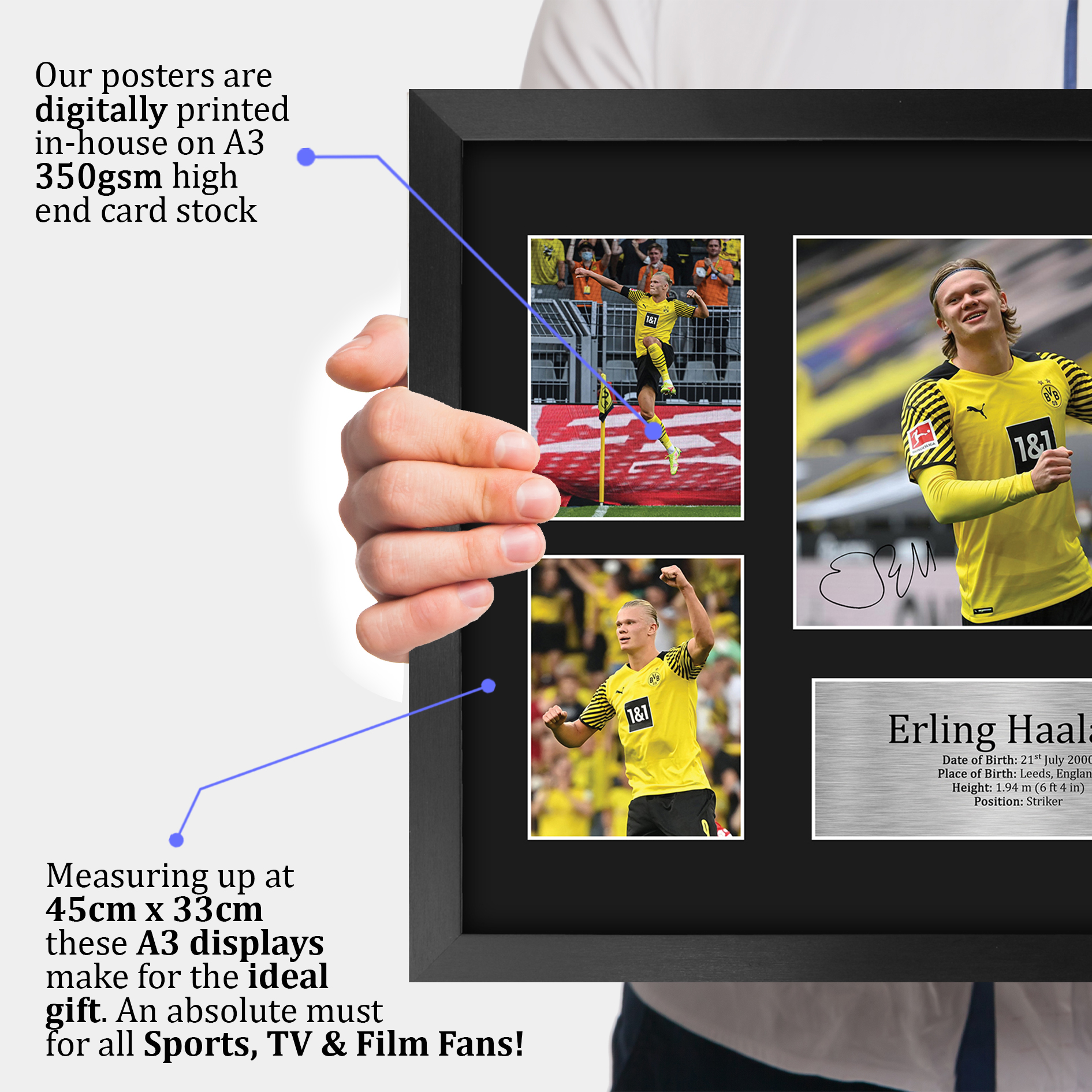 Erling Haaland A4 Borussia Dortmund Printed Autographed Picture for Football Fan - Picture 20 of 24