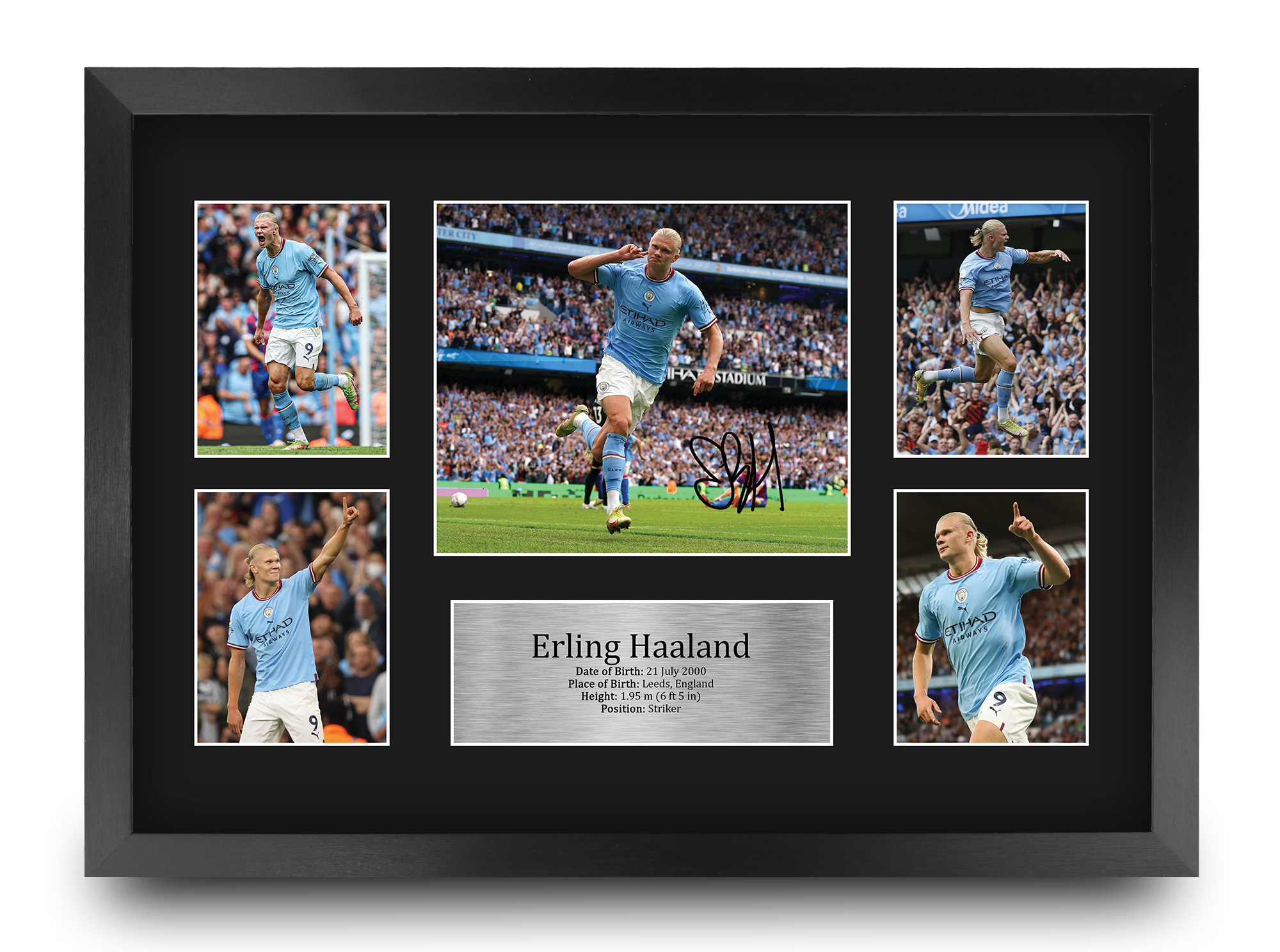 Erling Haaland Manchester City gerahmtes gedrucktes Autogrammbild für Fußballfan - Bild 2 von 58