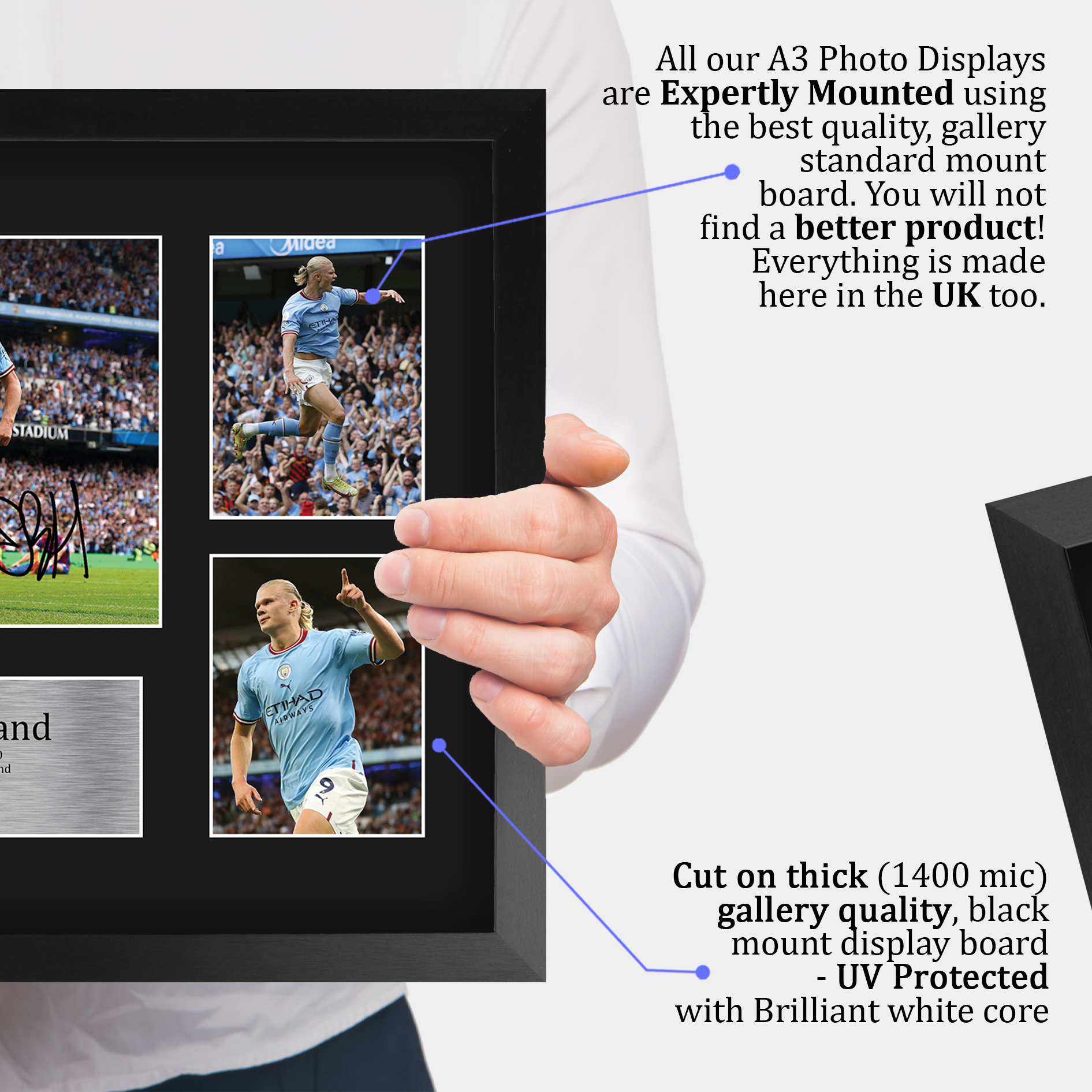 Erling Haaland Manchester City gerahmtes gedrucktes Autogrammbild für Fußballfan - Bild 5 von 58