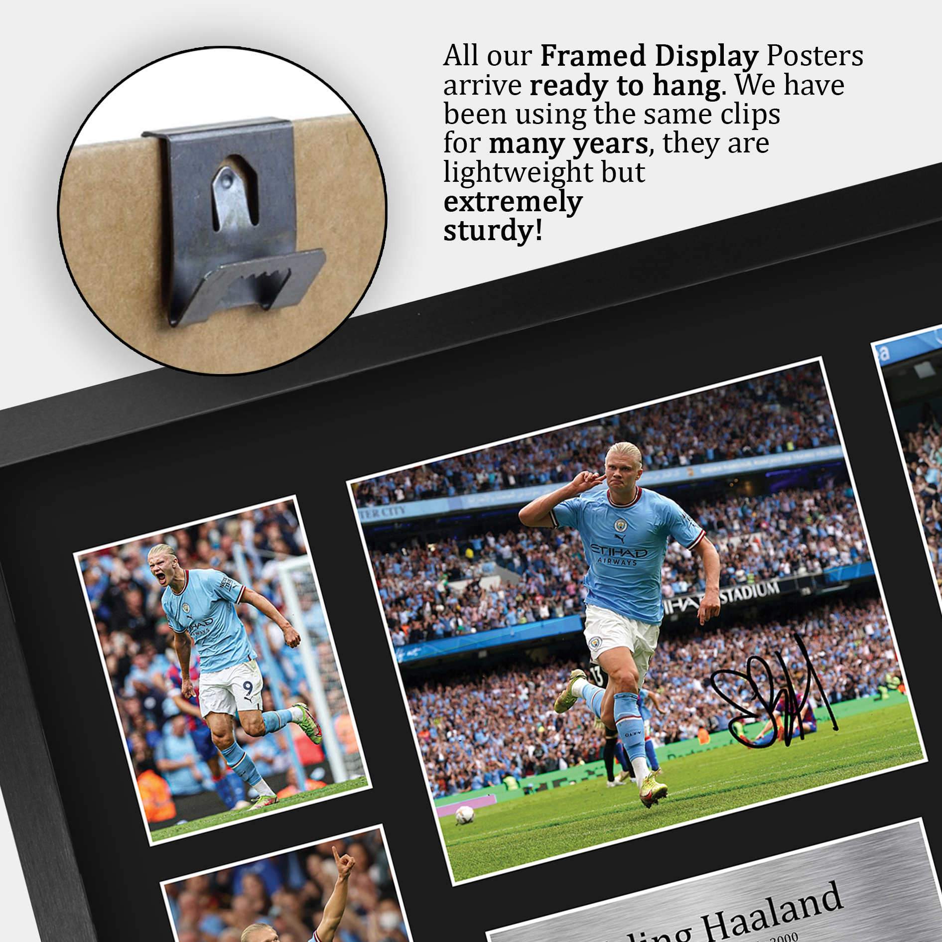 Erling Haaland Manchester City gerahmtes gedrucktes Autogrammbild für Fußballfan - Bild 6 von 58