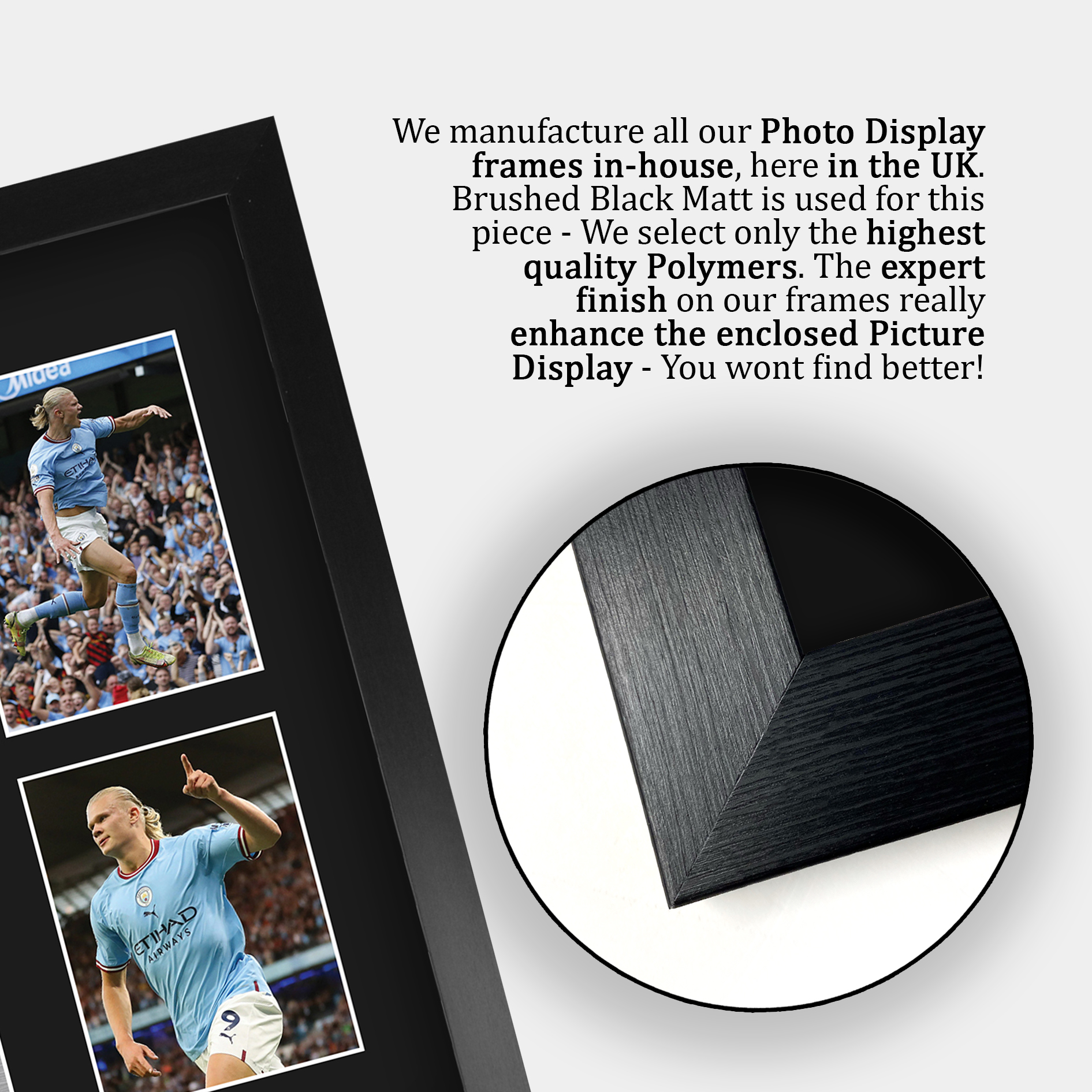 Erling Haaland Manchester City gerahmtes gedrucktes Autogrammbild für Fußballfan - Bild 7 von 58