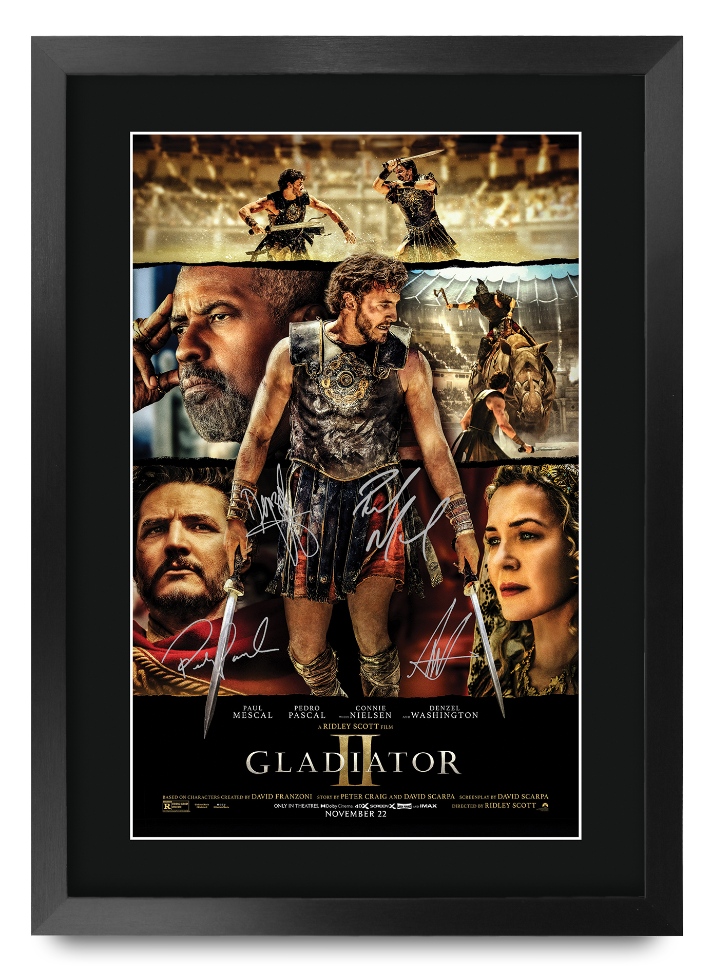Gladiator Gift Poster Framed Autograph Picture Print for Movie Memorabilia Fans - Foto 9 di 17