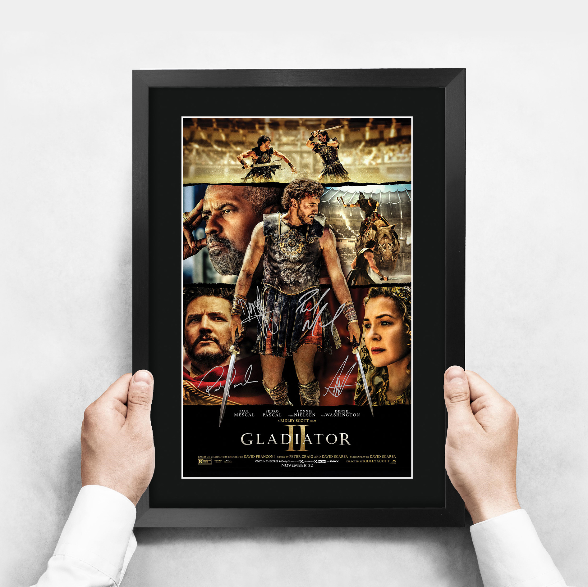 Gladiator Gift Poster Framed Autograph Picture Print for Movie Memorabilia Fans - Foto 11 di 17