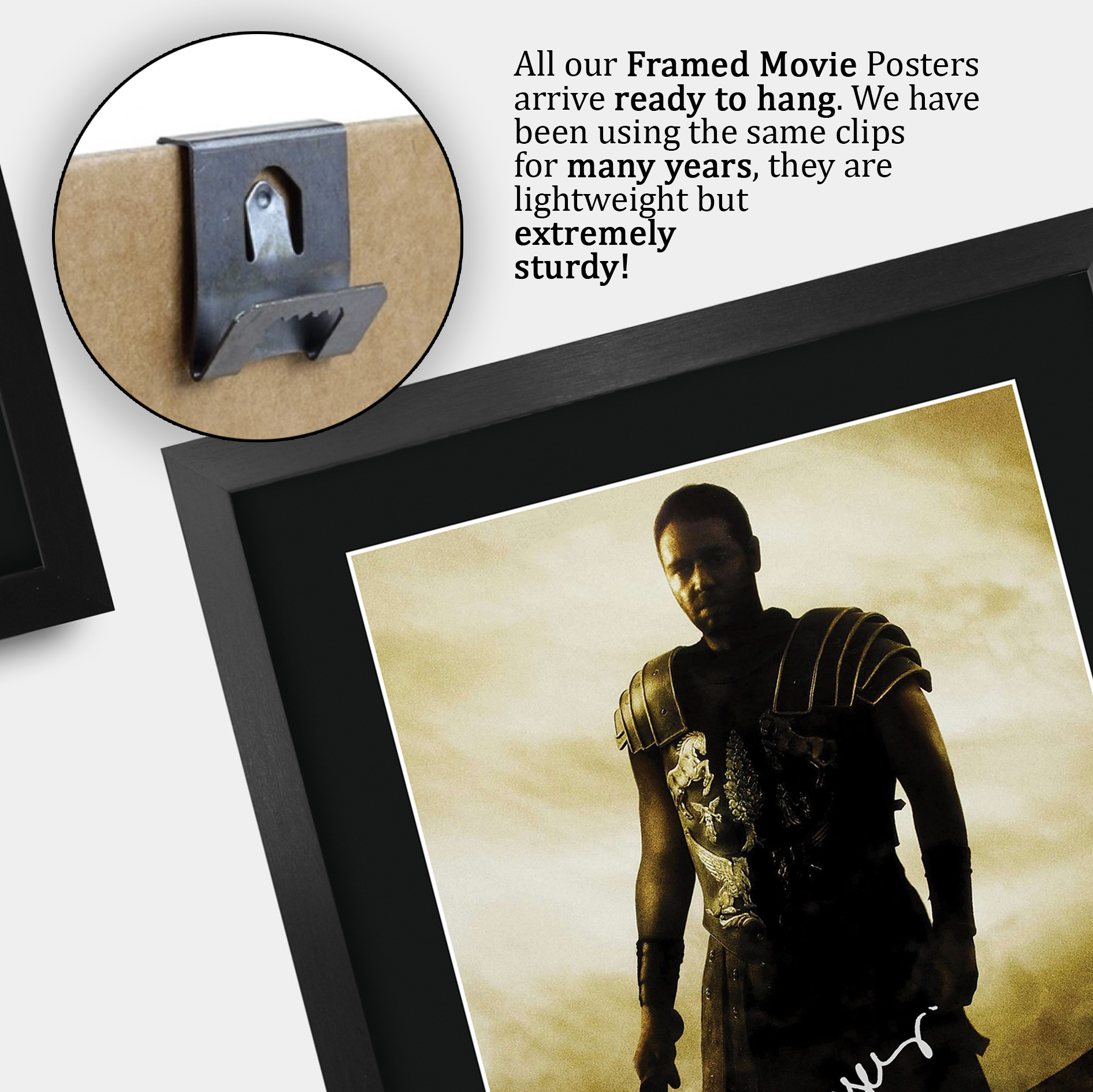 Gladiator Gift Poster Framed Autograph Picture Print for Movie Memorabilia Fans - Foto 6 di 17