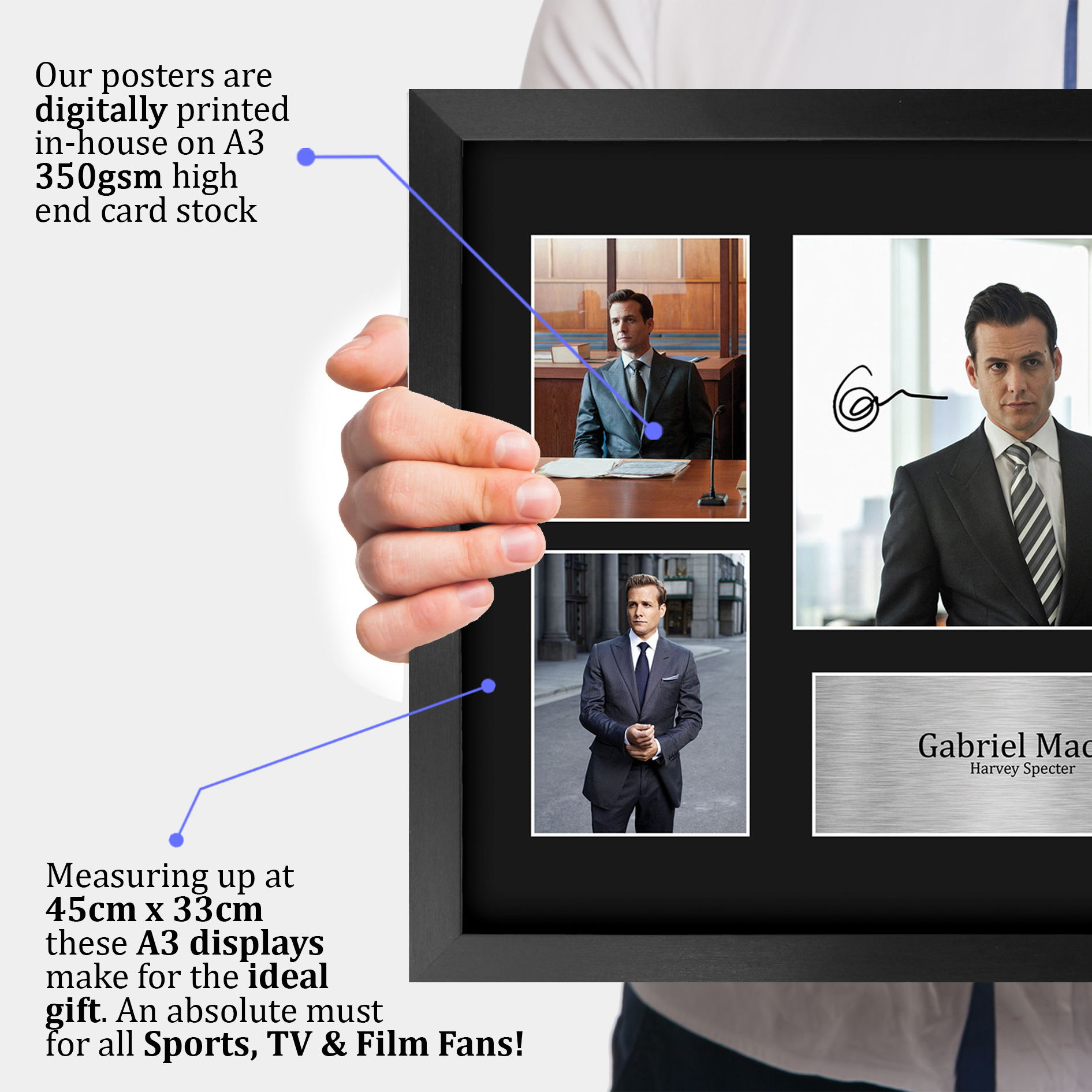 Gabriel Macht Suits Cool Gift Idea Printed Framed Autograph Picture for TV Fans - Bild 12 von 24