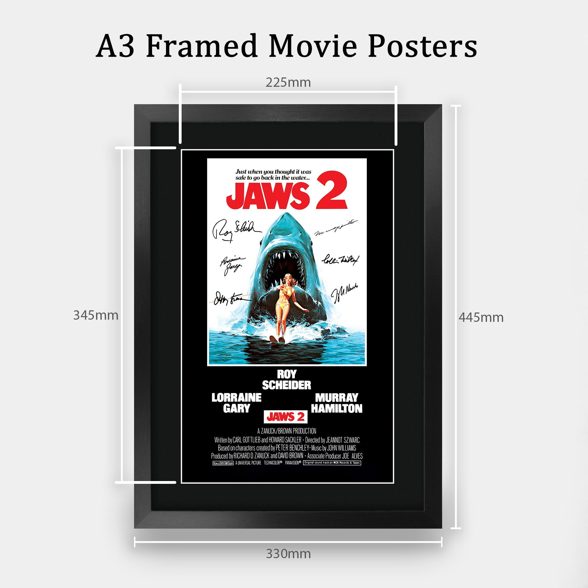 Jaws Ideal Gift Printed Framed Autograph Picture to Movie Memorabilia Fans - Picture 61 of 80