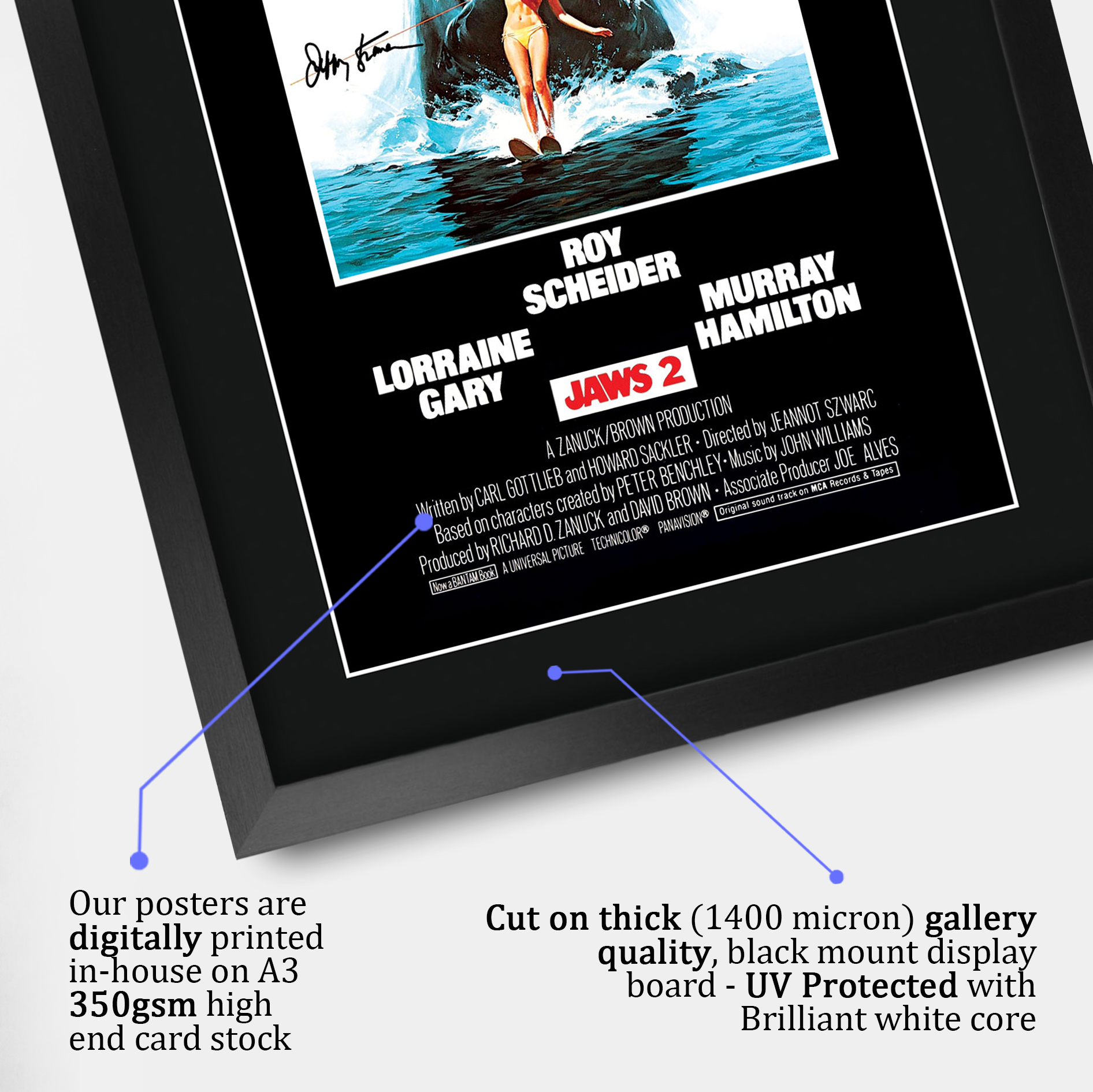 Jaws Ideal Gift Printed Framed Autograph Picture to Movie Memorabilia Fans - Picture 63 of 80