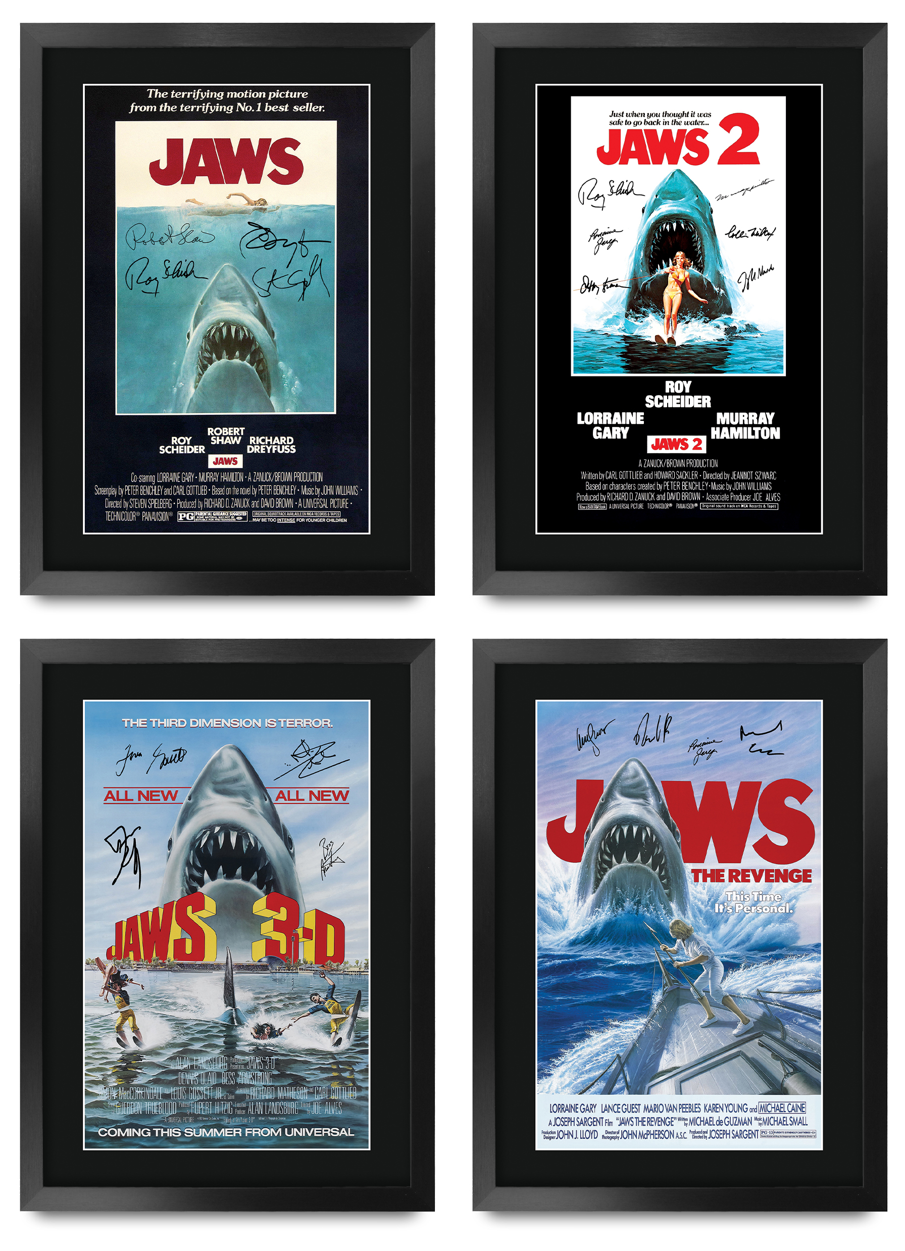 JAWS A4 gerahmter Film Film Poster signiert Autogramm Steven Spielberg Foto Geschenk