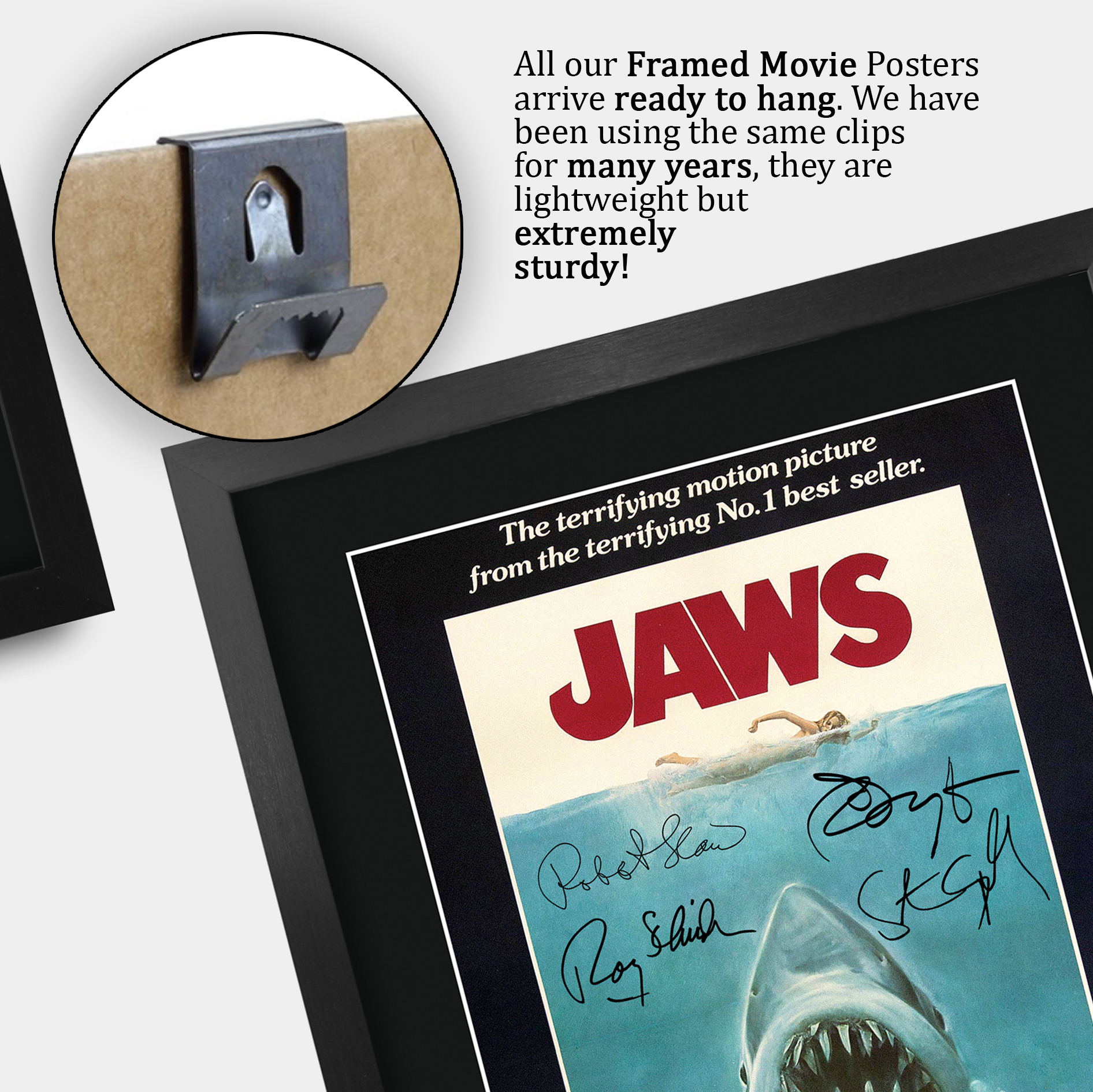 Jaws Ideal Gift Printed Framed Autograph Picture to Movie Memorabilia Fans - Picture 36 of 80