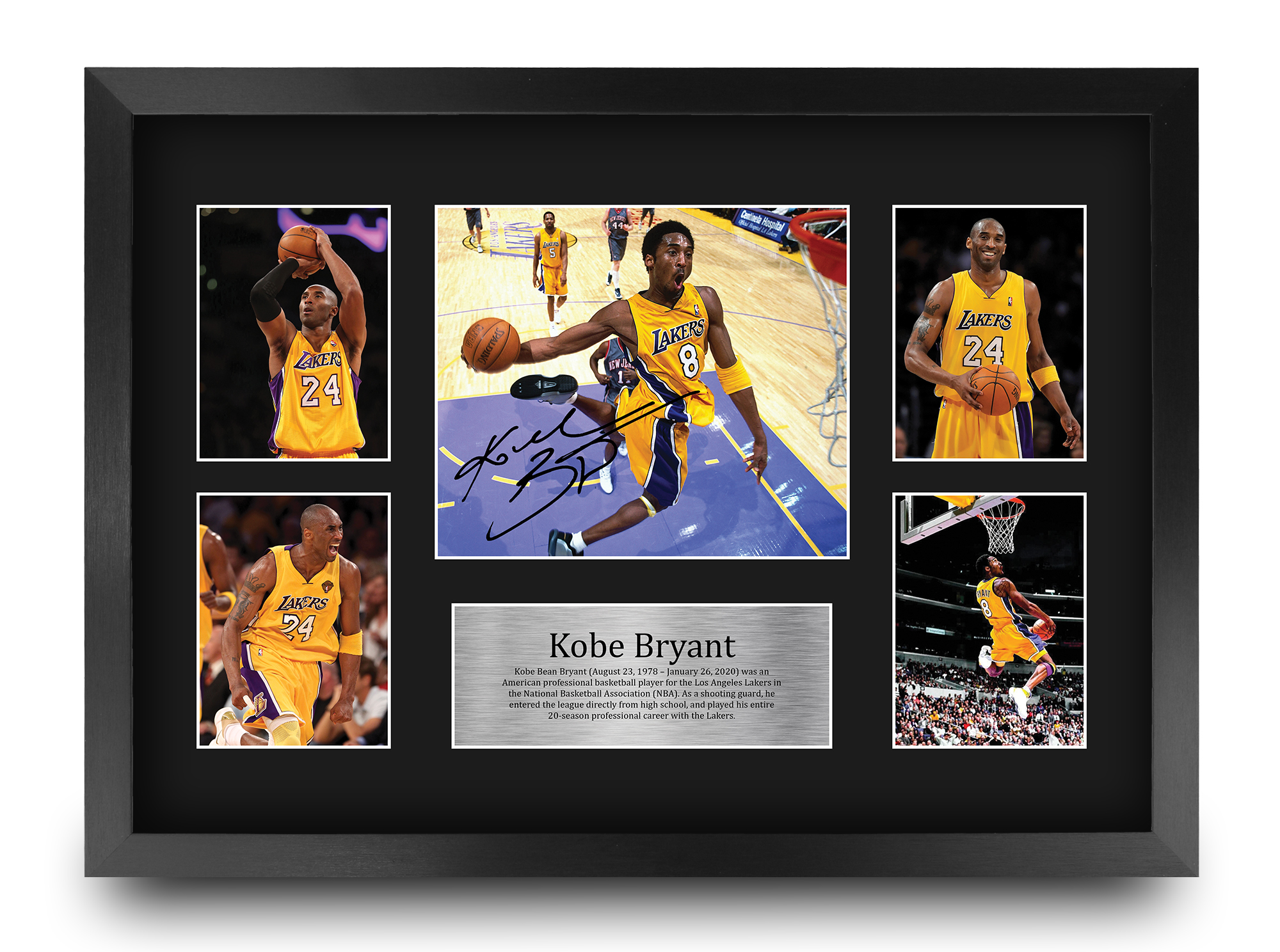 Kobe Bryant Excellent Gift Idea Framed Autograph Picture for Basketball Fans