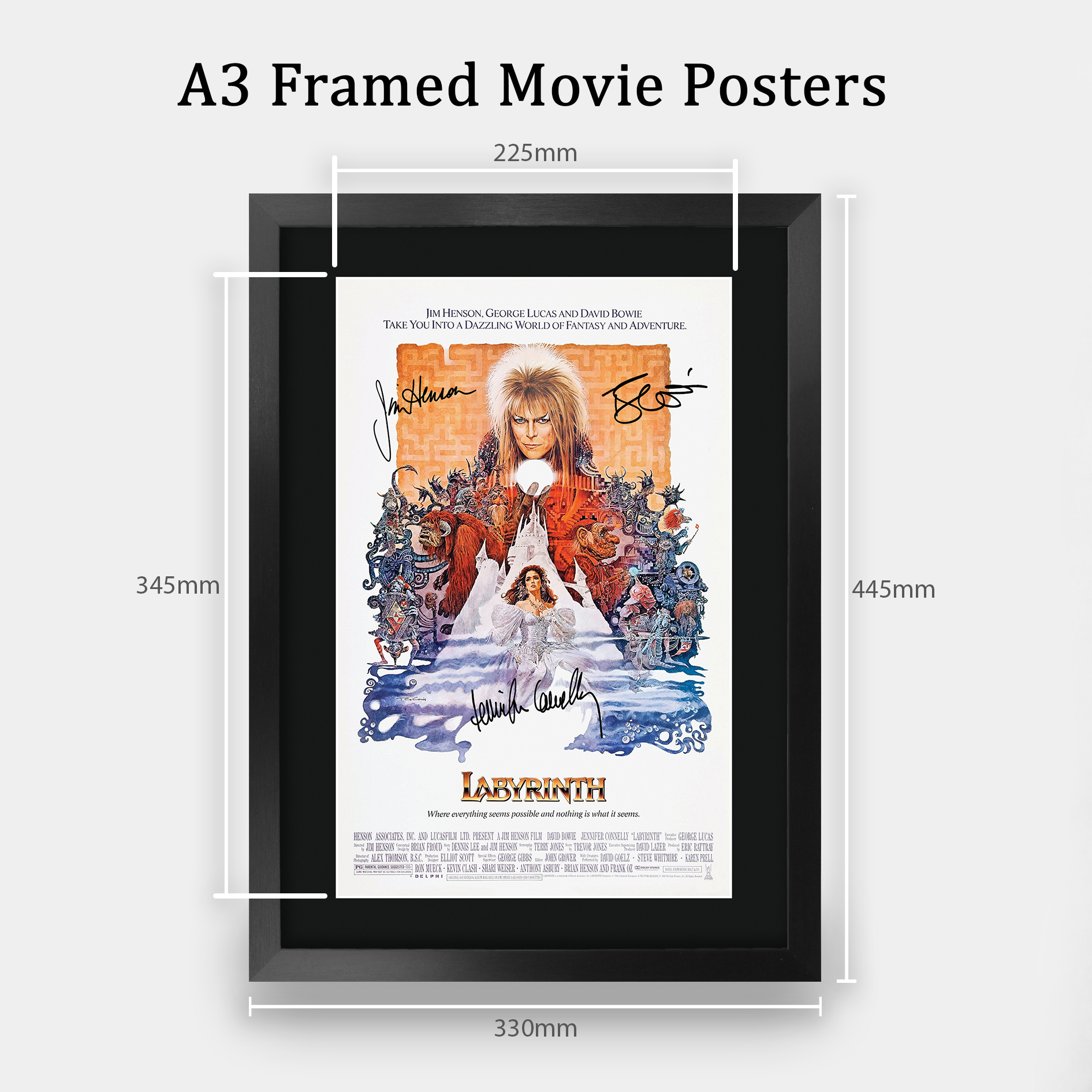 Labyrinth Ideal Gift Printed Framed Autograph Picture to Movie Memorabilia Fans - Picture 17 of 45