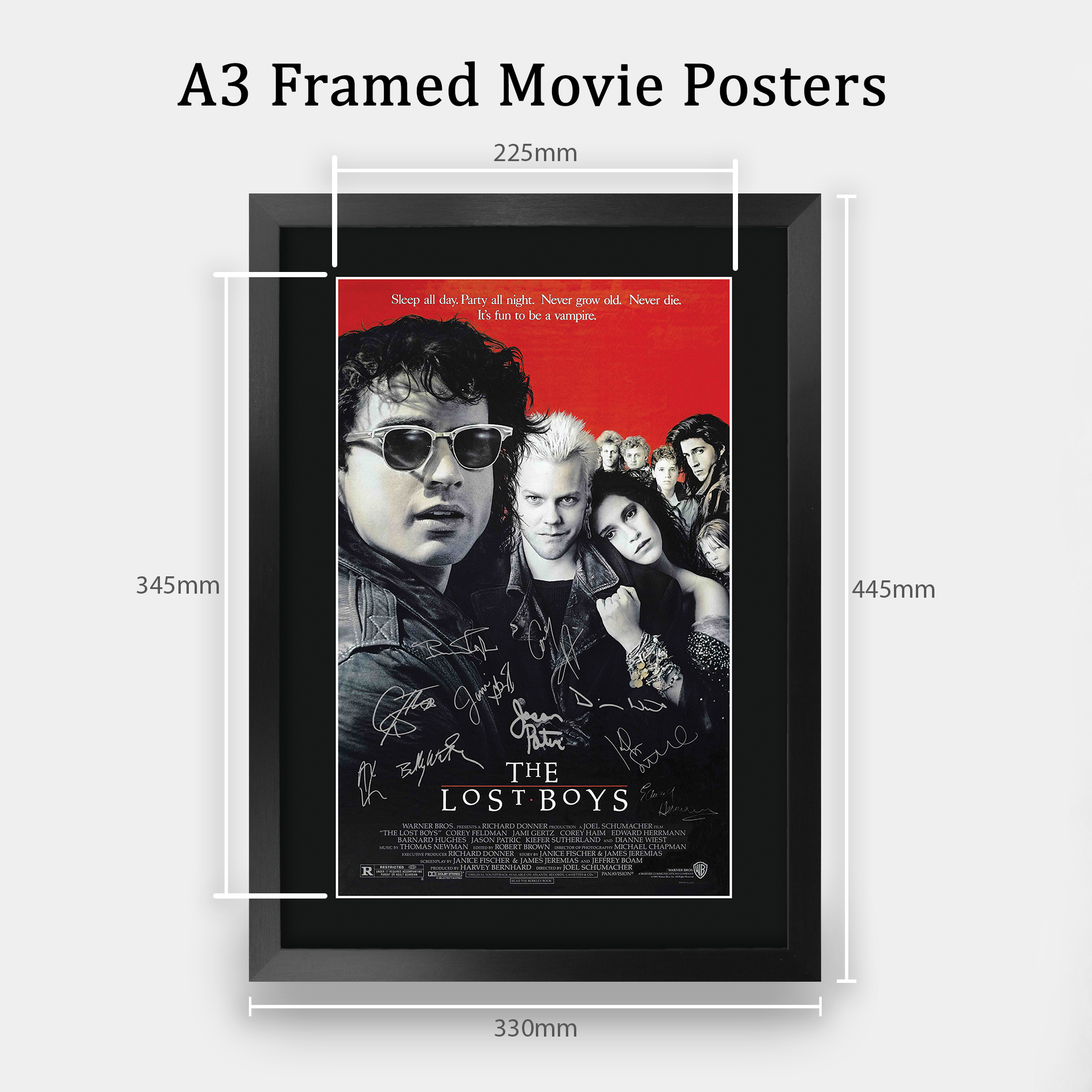 Lost Boys Ideal Gift Printed Framed Autograph Picture to Movie Memorabilia Fans - Picture 17 of 45
