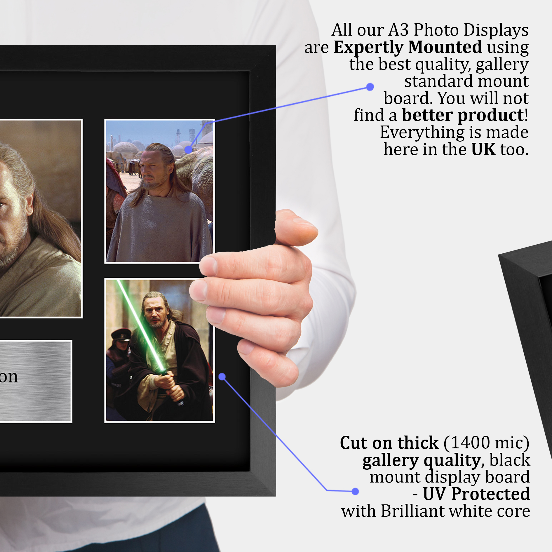Liam Neeson Star Wars Gift Idea Framed Autograph Picture Print to Movie Fans - Picture 5 of 24