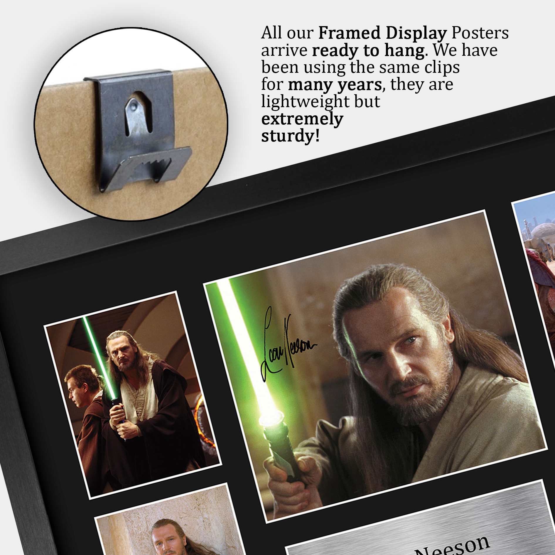 Liam Neeson Star Wars Gift Idea Framed Autograph Picture Print to Movie Fans - Picture 6 of 24