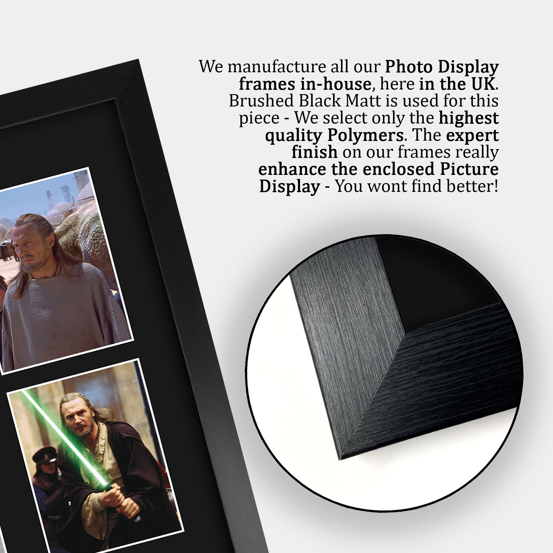 Liam Neeson Star Wars Gift Idea Framed Autograph Picture Print to Movie Fans - Picture 7 of 24