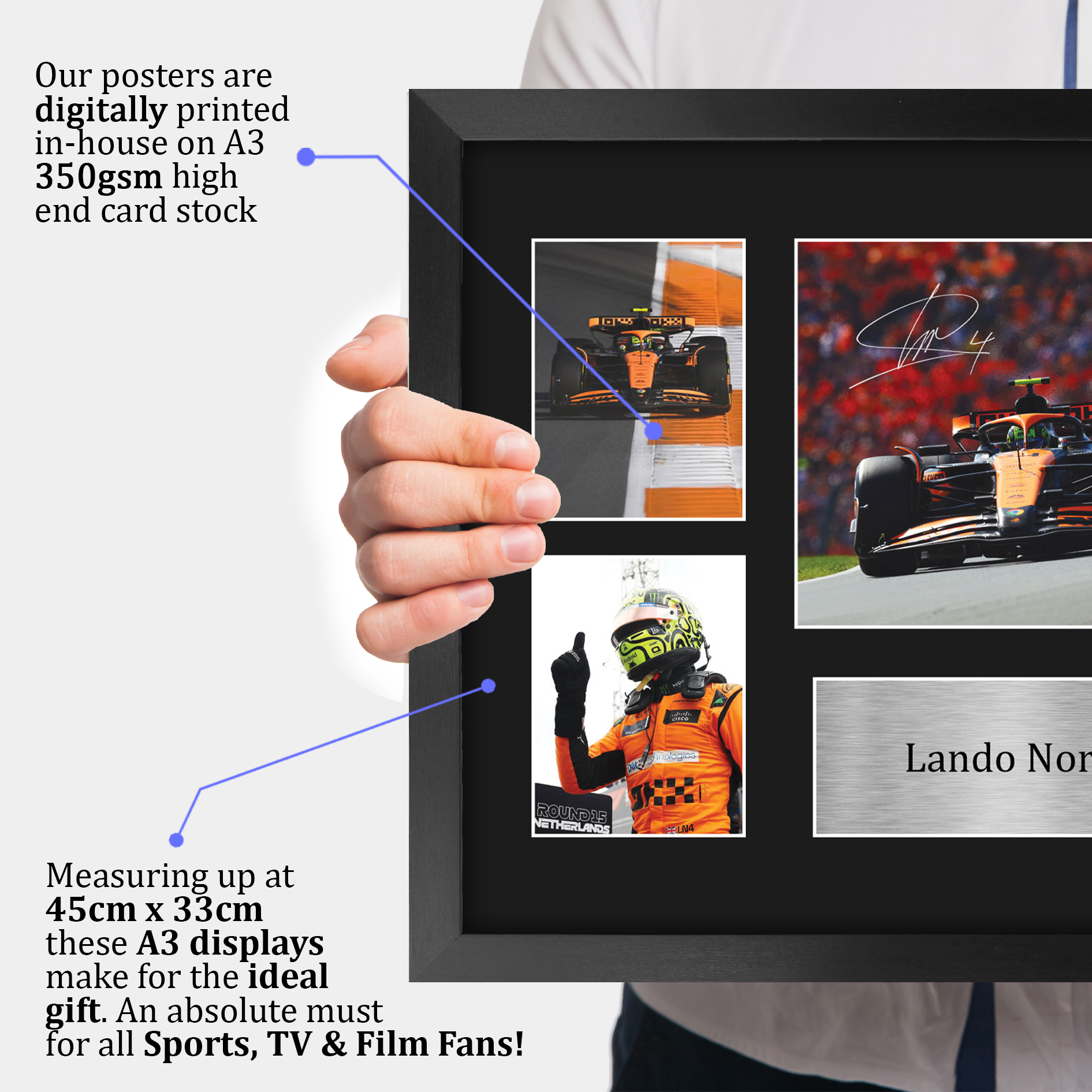 Lando Norris McLaren Cool Gift Idea Framed Photo Prints for Fans of F1 Formula 1 - Picture 27 of 31