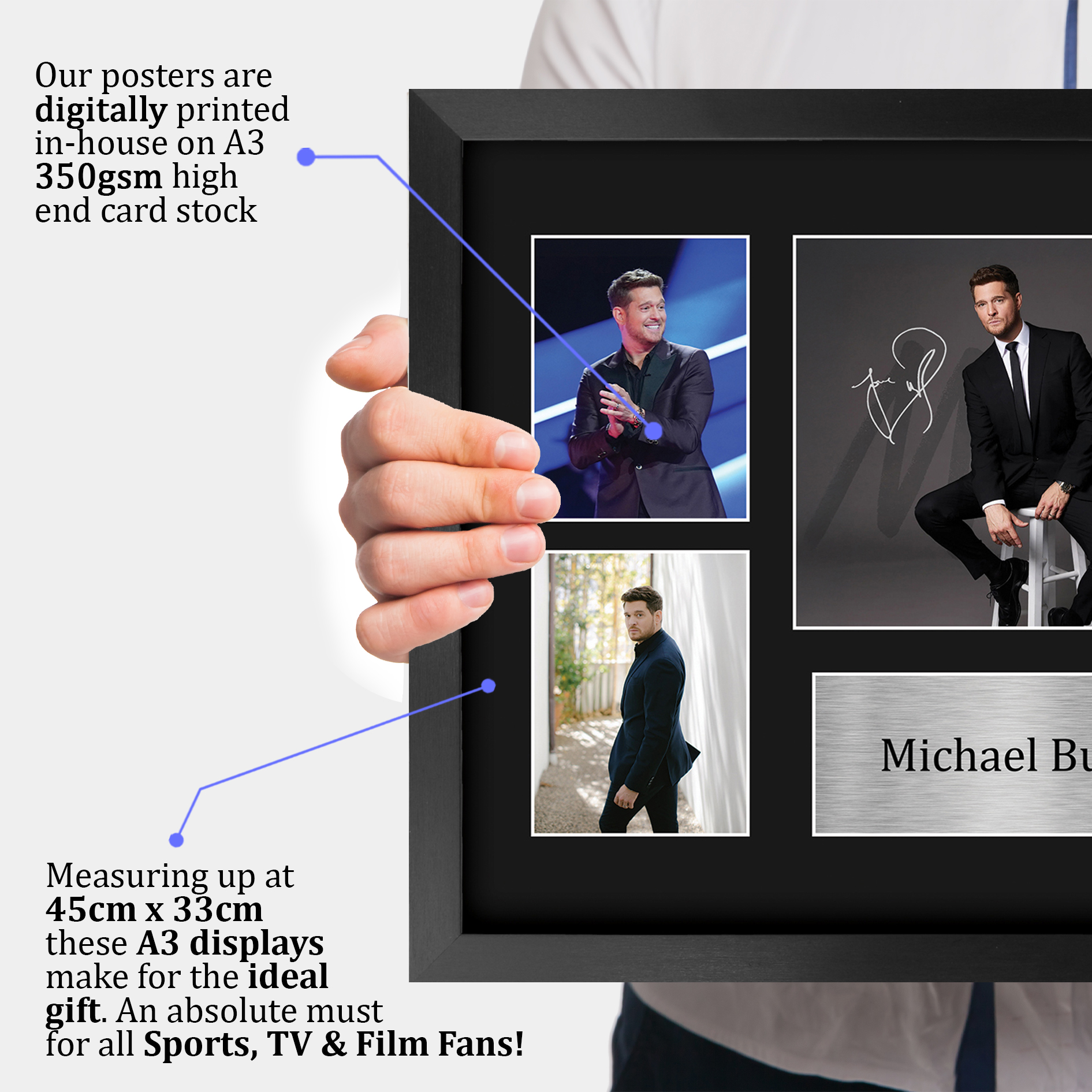 Michael Buble Signed Pre Printed Autograph A4 Photo Gift For a Jazz Fan - Bild 20 von 31