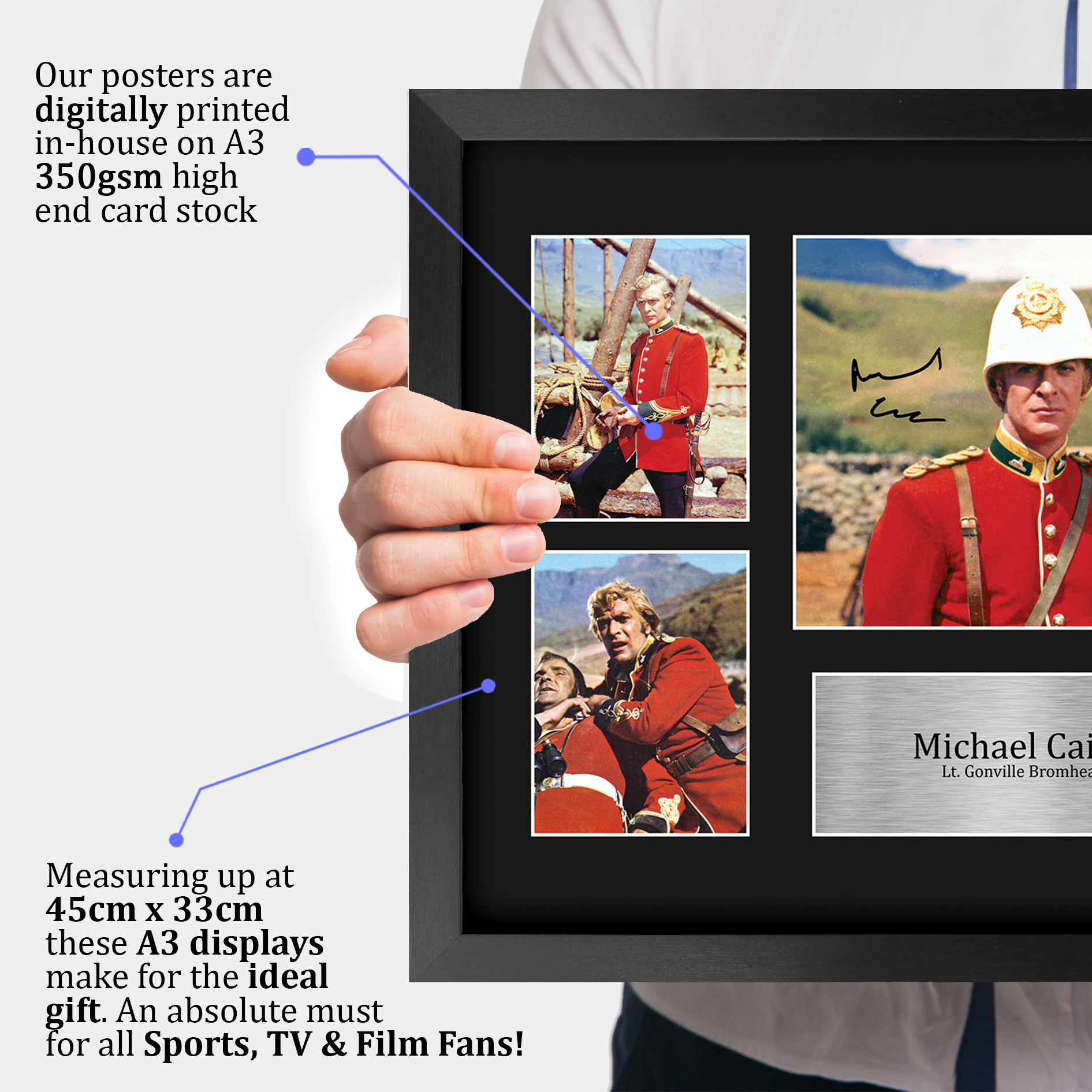 Michael Caine Zulu Cool Gift Idea Framed Autograph Picture Print to Movie Fans - Picture 20 of 24