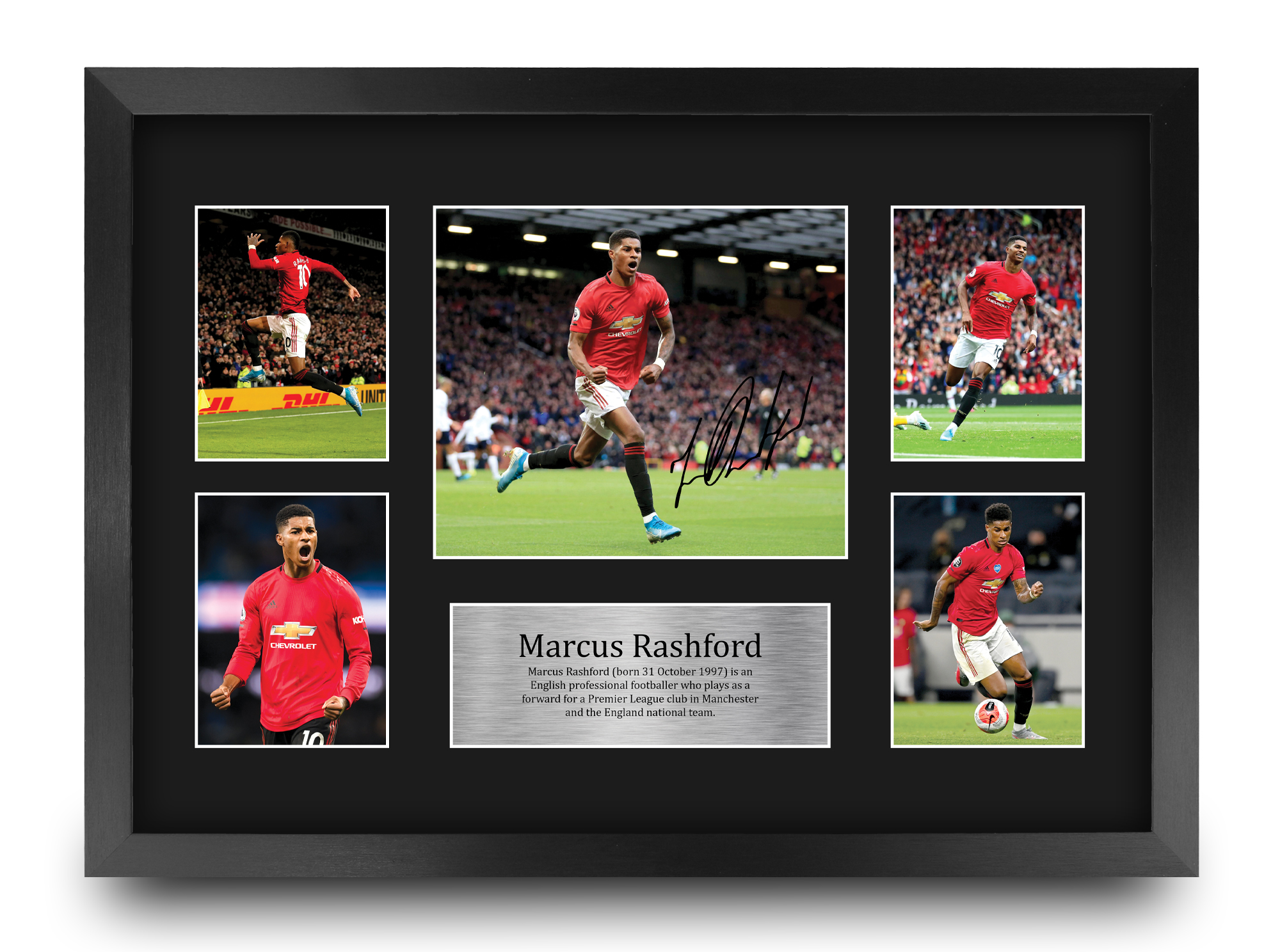 FREE DELIVERY MANCHESTER UNITED Signed 10x8 Mounted Print MARCUS RASHFORD #3 