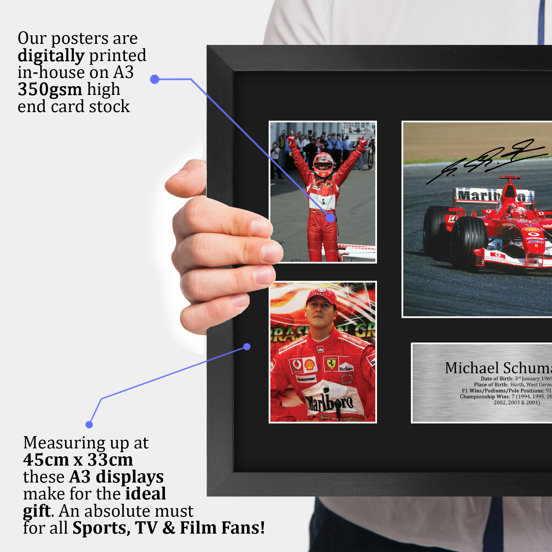Michael Schumacher Signed Pre Printed Autograph A4 Photo Gift For a F1 Fan - Picture 20 of 24
