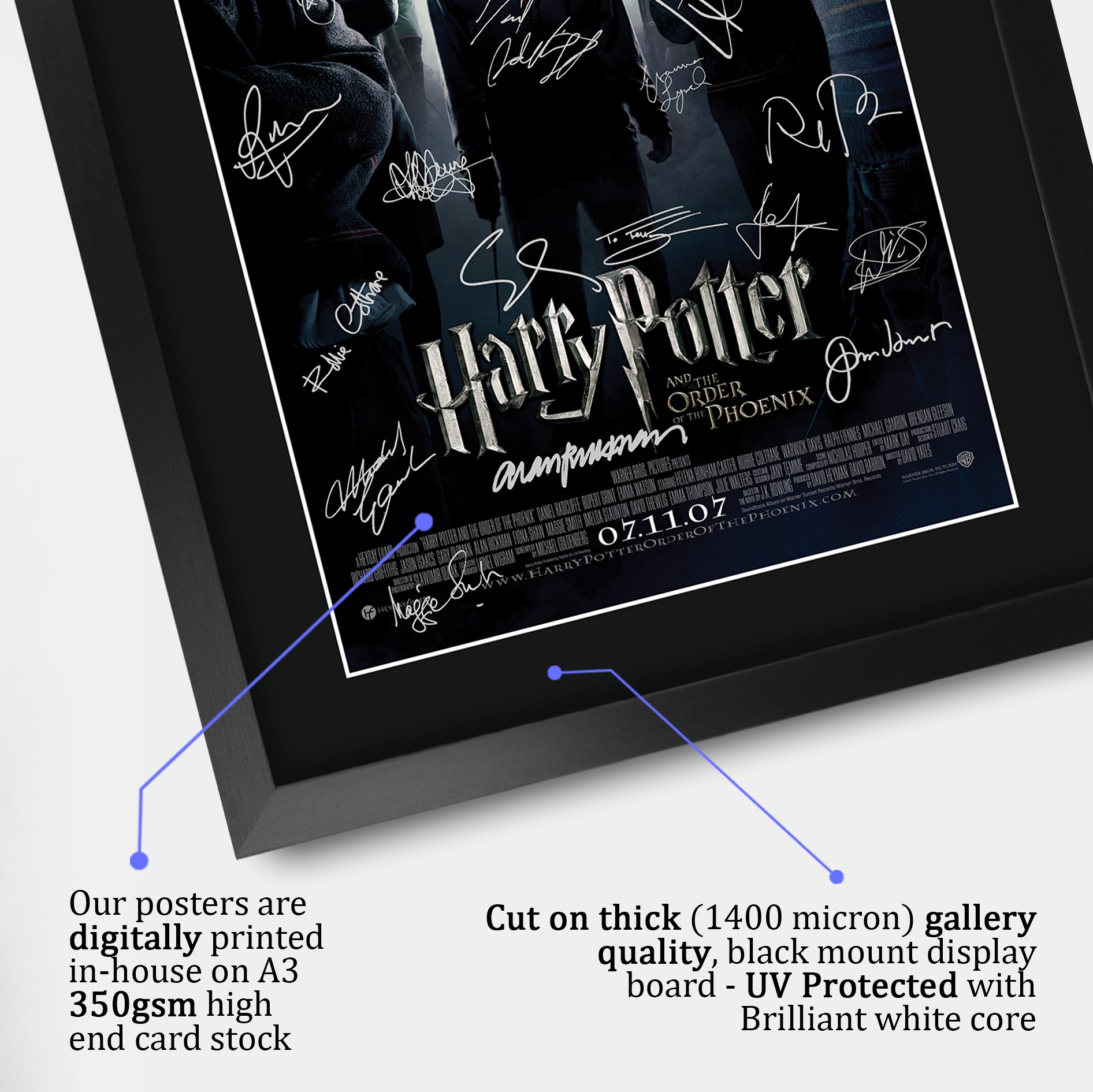 Harry Potter Movie Collection Framed Signed Movie A3 Posters Autographs Prints - Picture 97 of 143