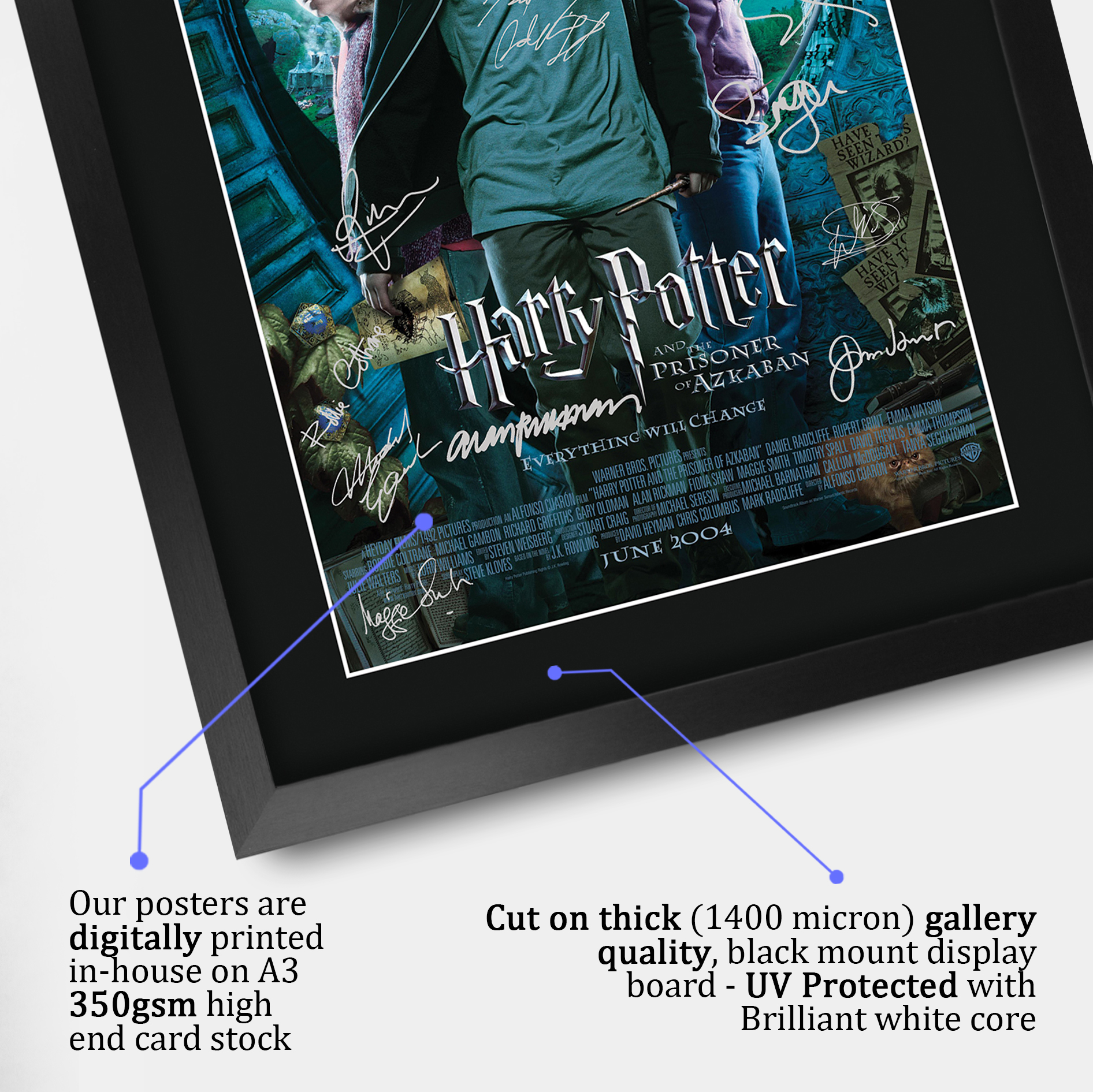 Harry Potter Movie Collection Framed Signed Movie A3 Posters Autographs Prints - Picture 104 of 143